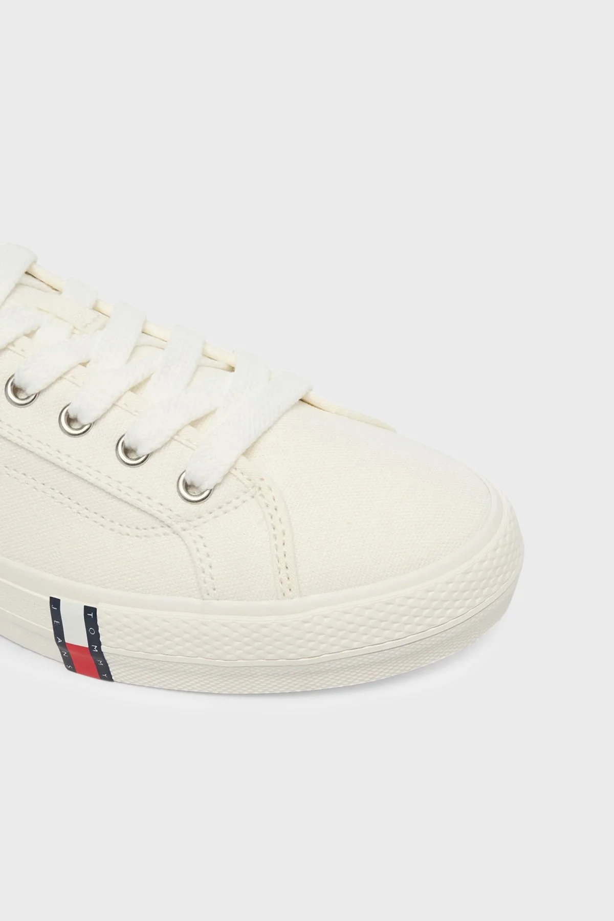 Tommy Jeans Logolu Kanvas Sneaker Erkek Ayakkabı EM0EM01674 YBL BEYAZ - 6