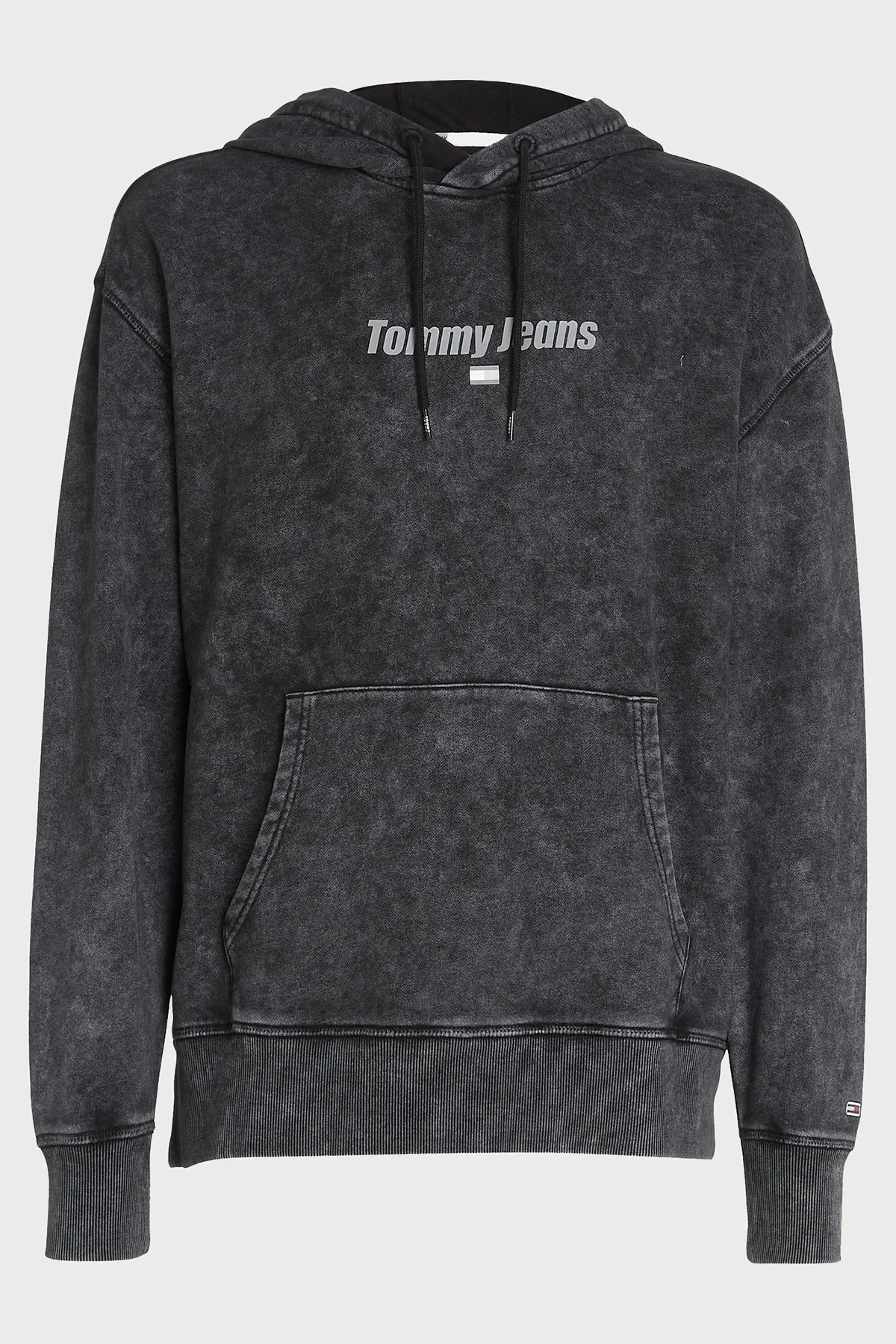 Tommy Jeans Logolu Kapüşonlu % 100 Pamuk Relaxed Fit Erkek Sweat DM0DM17787 BDS SİYAH - 4