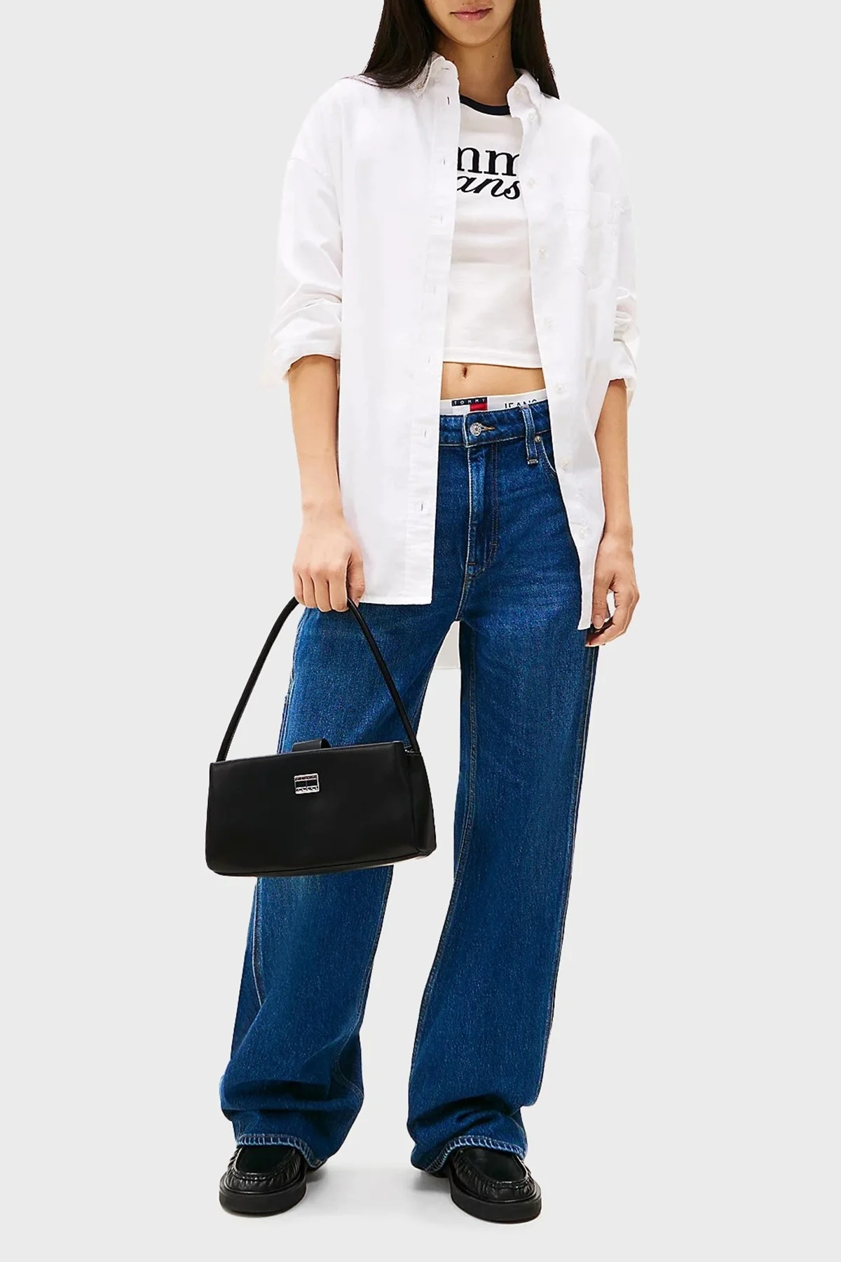 Tommy Jeans Logolu Omuz Askılı Bayan Çanta AW0AW17295 BDS SİYAH - 2