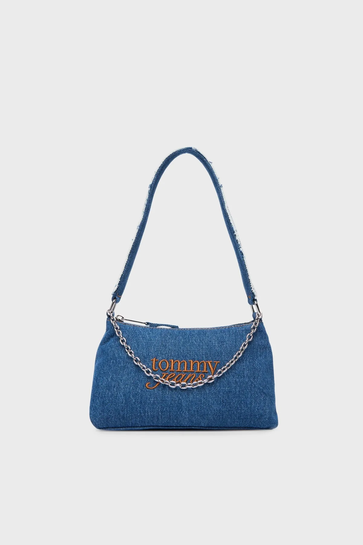 Tommy Jeans Logolu Omuz Askılı Zincir Detaylı Denim Kadın Çanta AW0AW18575 1A7 MAVİ - 1