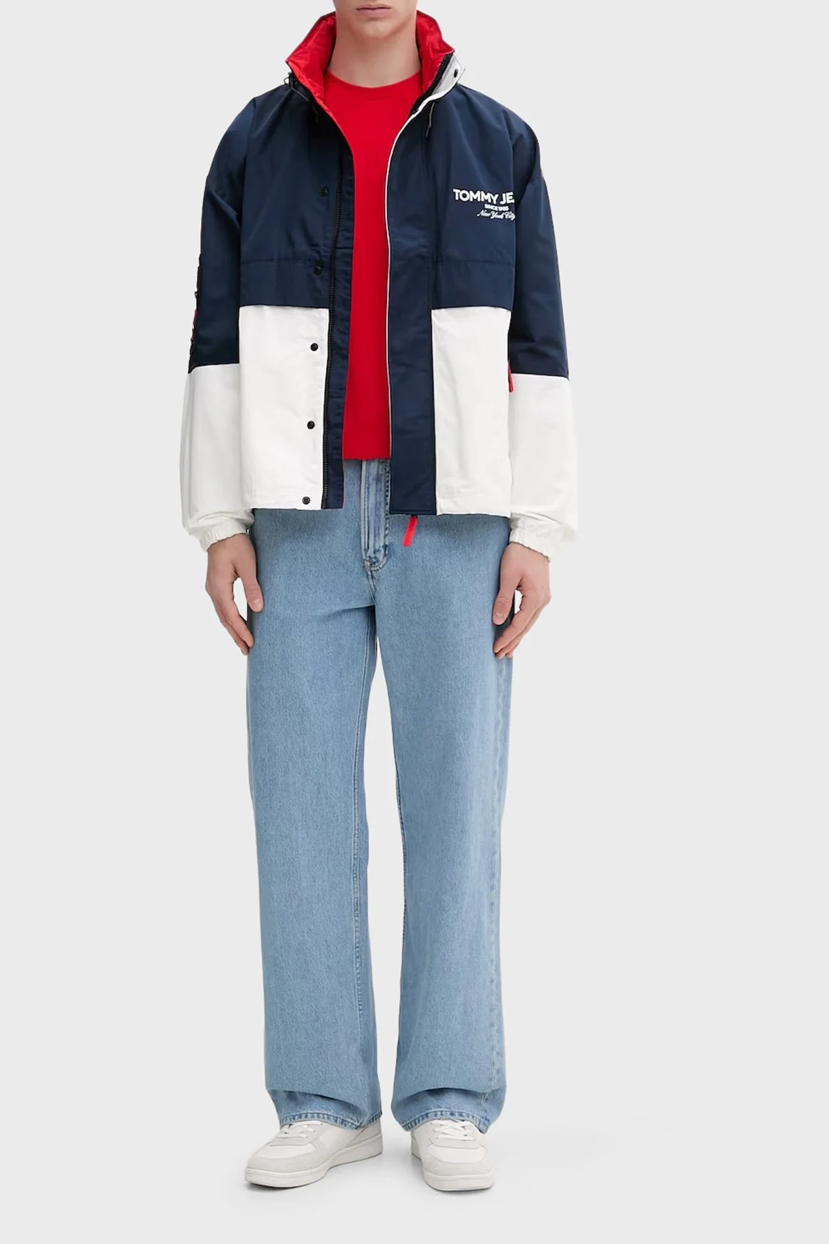 Tommy Jeans Logolu Oversize Logo Detaylı Dik Yaka Erkek Mont DM0DM22739 C1G LACİVERT - 2