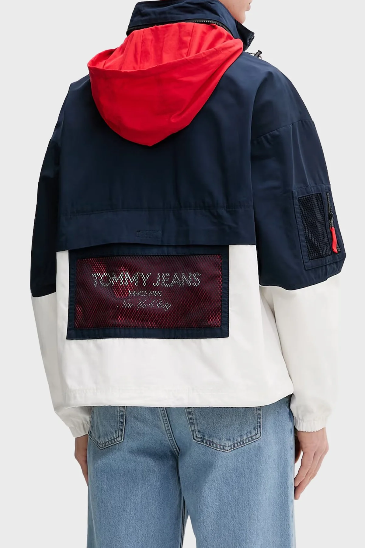Tommy Jeans Logolu Oversize Logo Detaylı Dik Yaka Erkek Mont DM0DM22739 C1G LACİVERT - 3