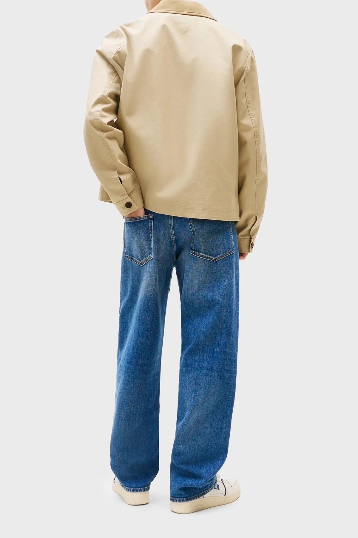 Tommy Jeans Logolu Pamuk Karışımlı Boxy Fit Erkek Ceket DM0DM21666 RBV BEJ - 3