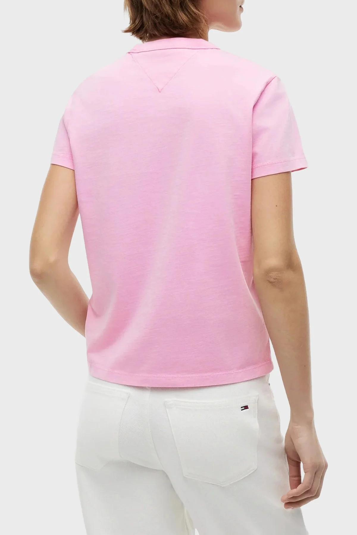 Tommy Jeans Logolu Pamuklu Bisiklet Yaka Kadın T Shirt DW0DW22905 TOU Pembe - 3