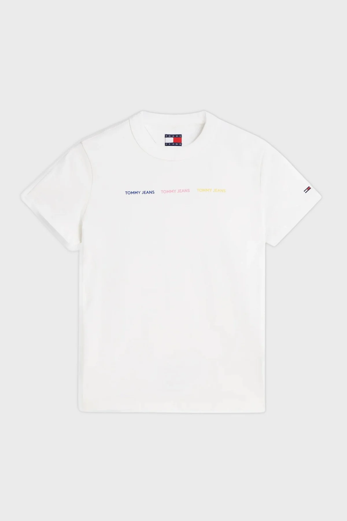 Tommy Jeans Logolu Pamuklu Bisiklet Yaka Kadın T Shirt DW0DW22905 YBL Beyaz - 4