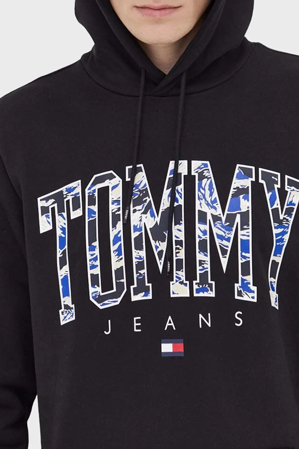 Tommy Jeans Logolu Pamuklu Kapüşonlu Kanguru Cepli Regular Fit Erkek Sweat DM0DM17810 BDS SİYAH - 2