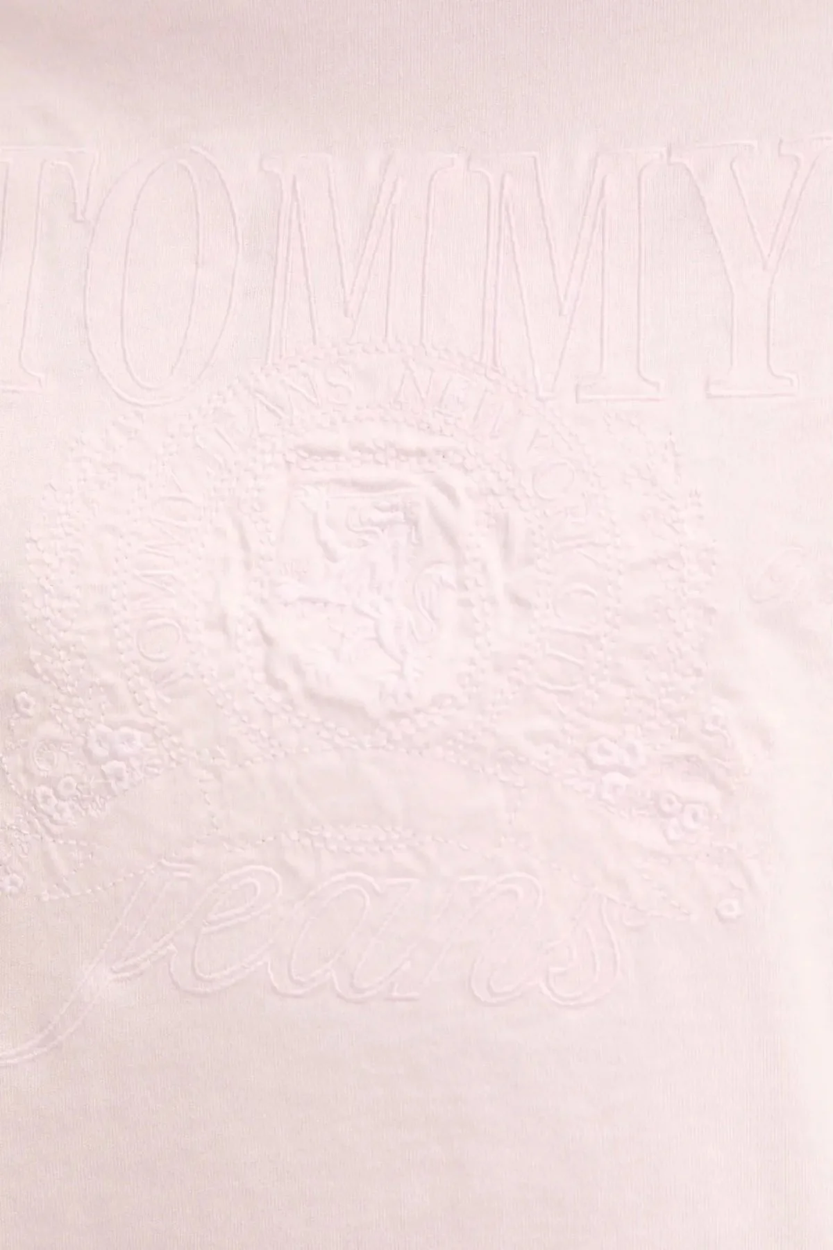 Tommy Jeans Logolu Pamuklu Oversize Fit Bisiklet Yaka Crop Bayan T Shirt DW0DW20326 TH3 AÇIK PEMBE - 9