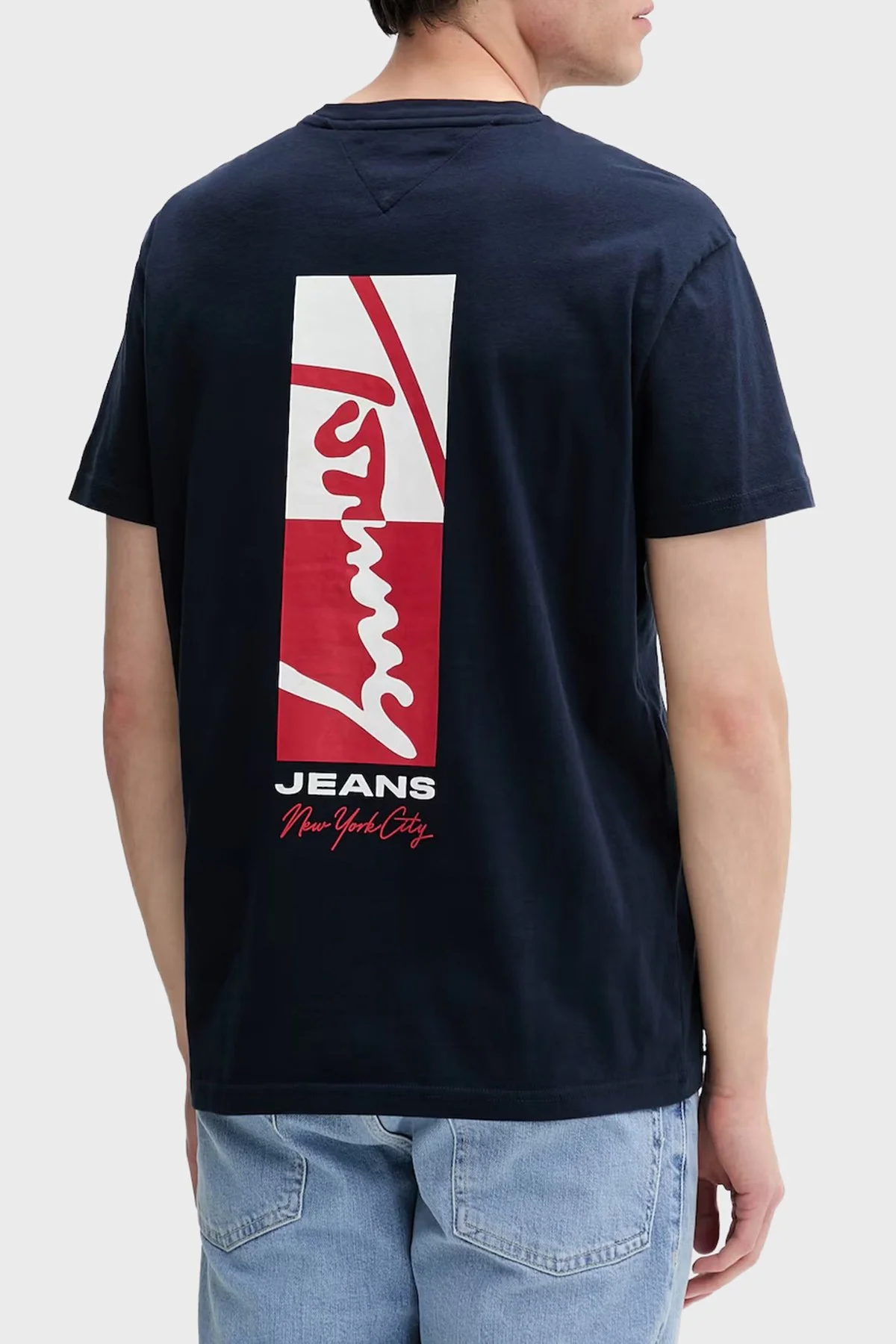 Tommy Jeans Logolu Pamuklu Regular Fit Bisiklet Yaka Erkek T Shirt DM0DM22532 C1G LACİVERT - 3