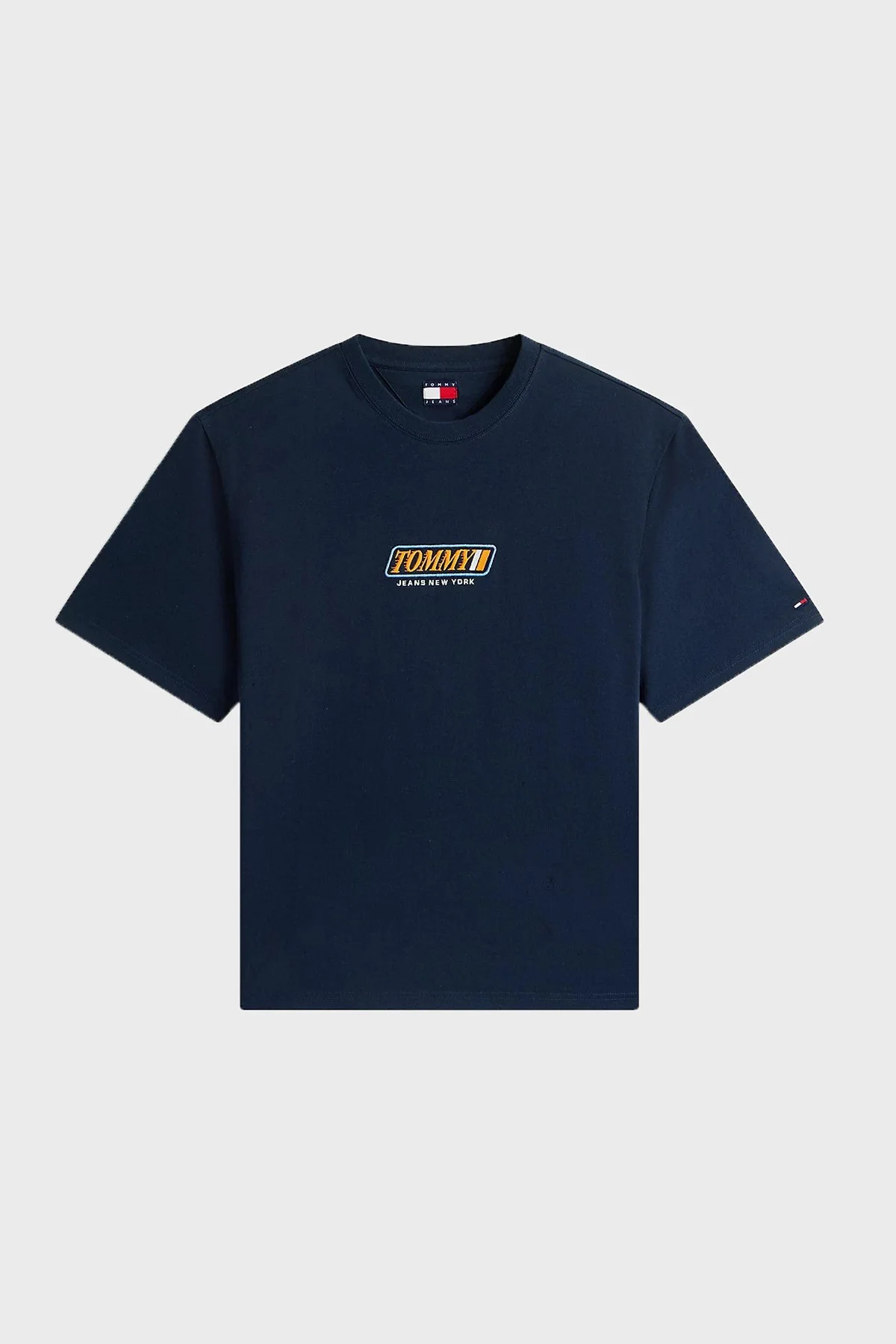 Tommy Jeans Logolu Pamuklu Regular Fit Bisiklet Yaka Erkek T Shirt DM0DM22546 C1G LACİVERT - 5