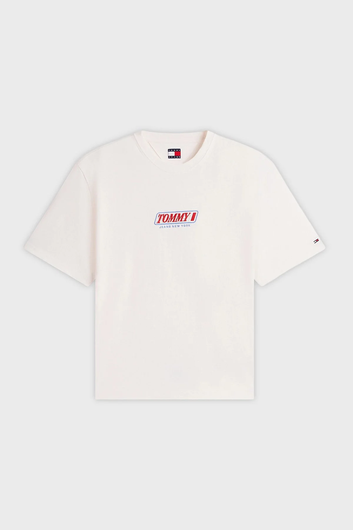 Tommy Jeans Logolu Pamuklu Regular Fit Bisiklet Yaka Erkek T Shirt DM0DM22546 YBH BEYAZ - 5