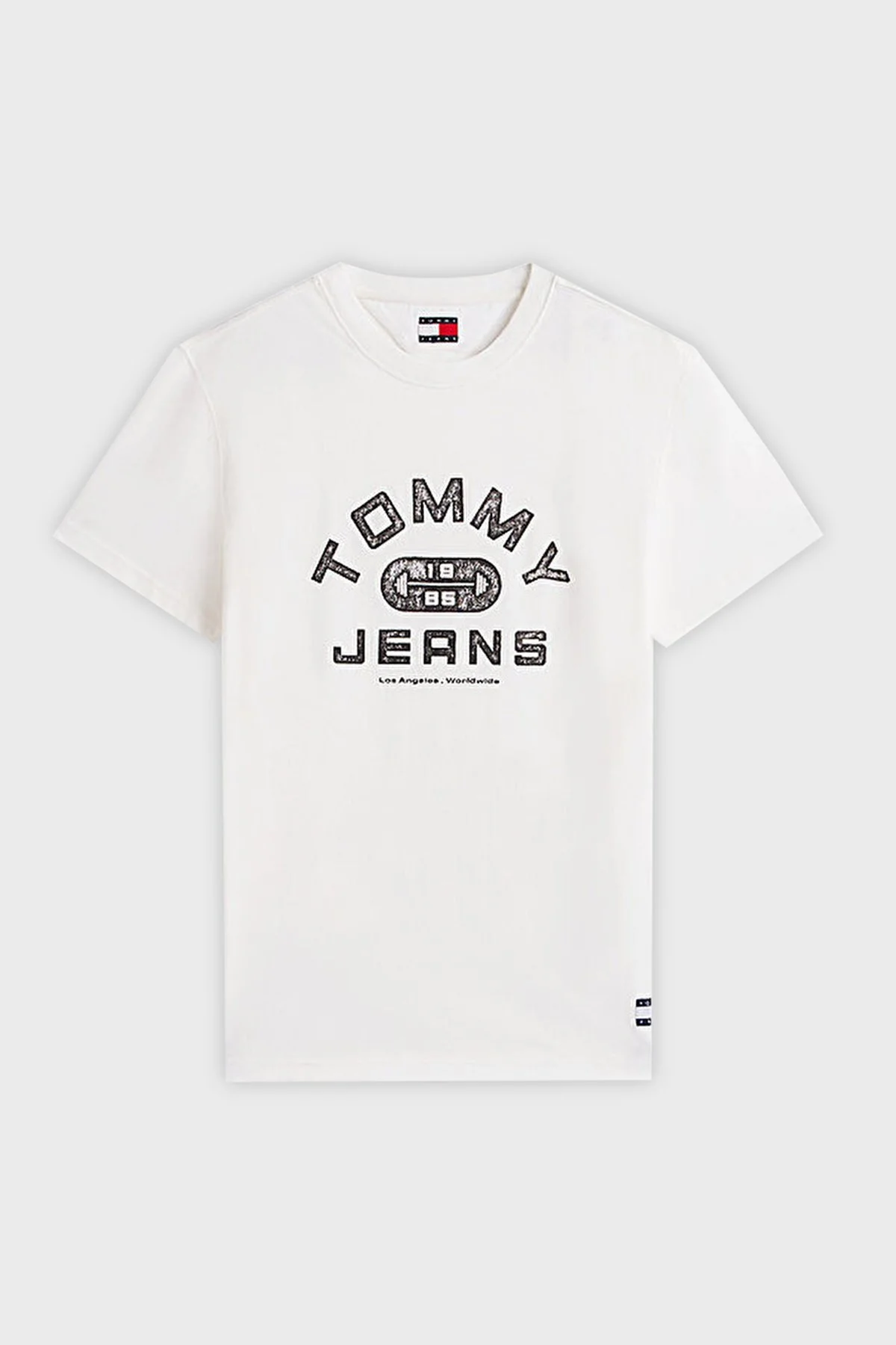 Tommy Jeans Logolu Pamuklu Regular Fit Bisiklet Yaka Erkek T Shirt DM0DM22551 YBL BEYAZ - 5