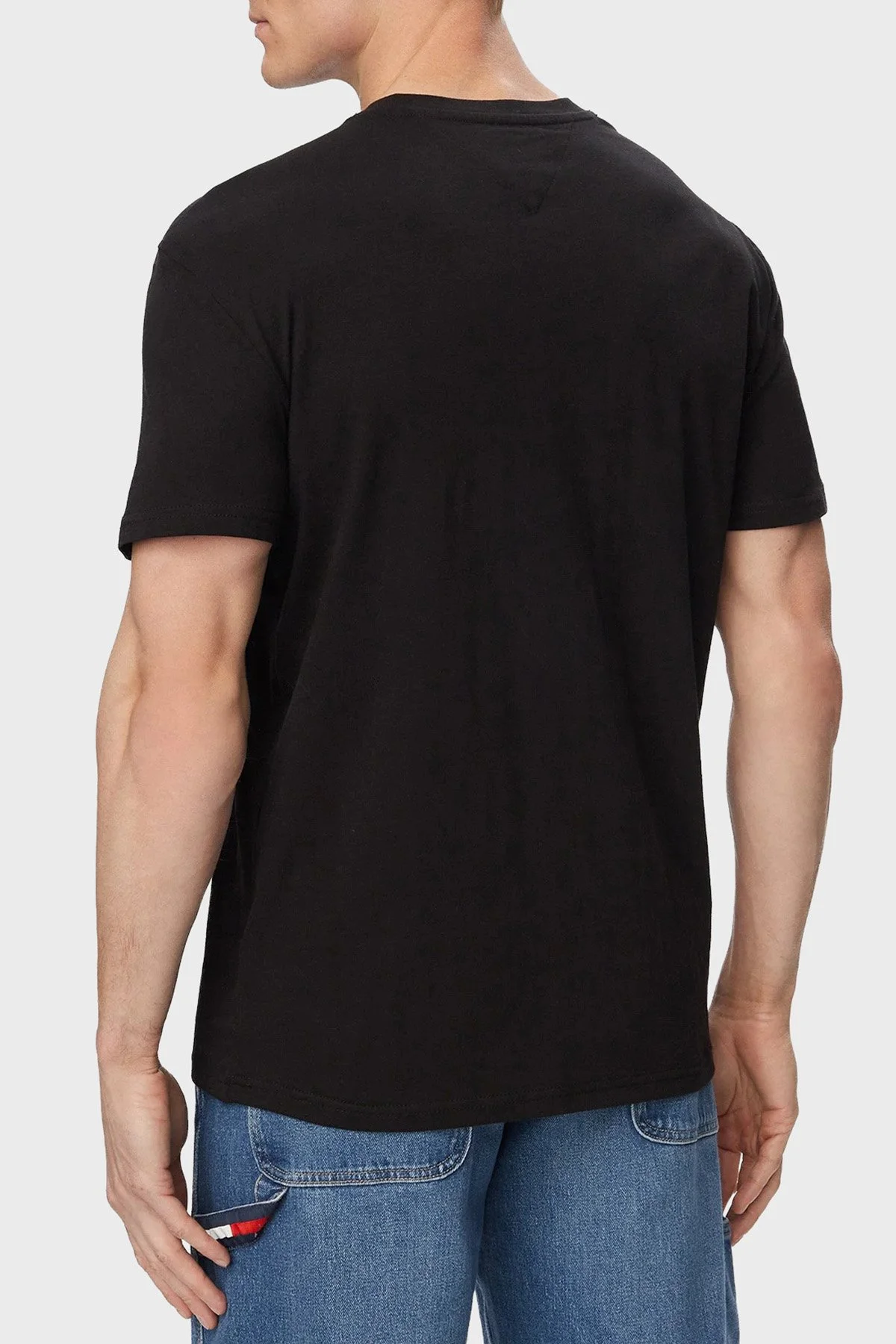 Tommy Jeans Logolu Pamuklu Regular Fit Bisiklet Yaka Erkek T Shirt DM0DM23406 BDS Siyah - 3