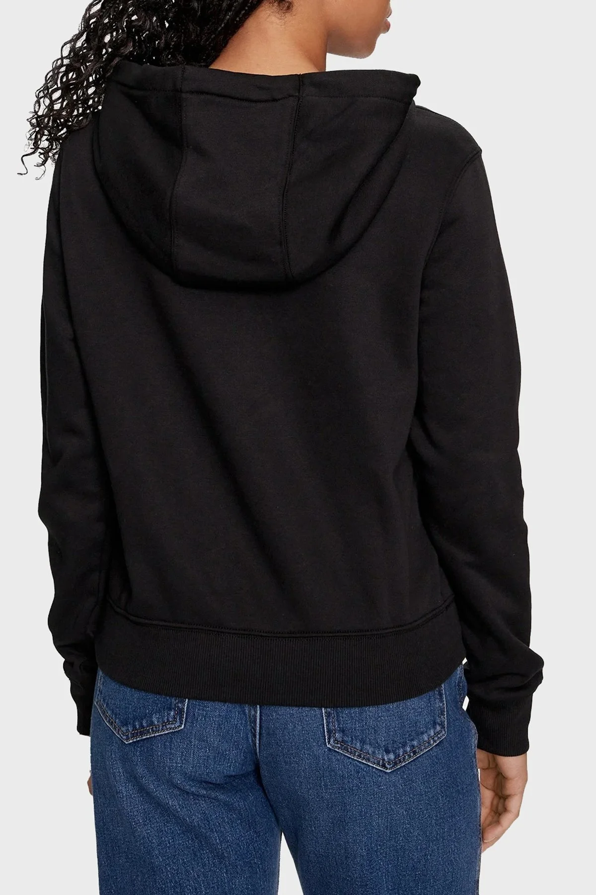 Tommy Jeans Logolu Pamuklu Regular Fit Kapüşonlu Bayan Sweat DW0DW19729 BDS SİYAH - 3