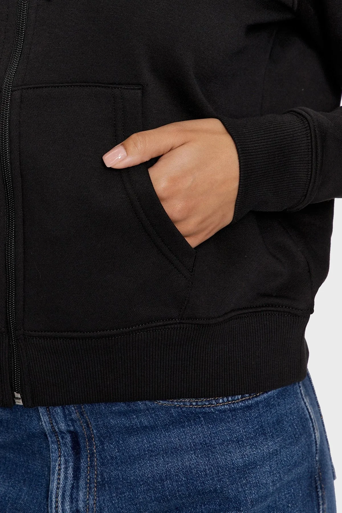 Tommy Jeans Logolu Pamuklu Regular Fit Kapüşonlu Bayan Sweat DW0DW19729 BDS SİYAH - 5