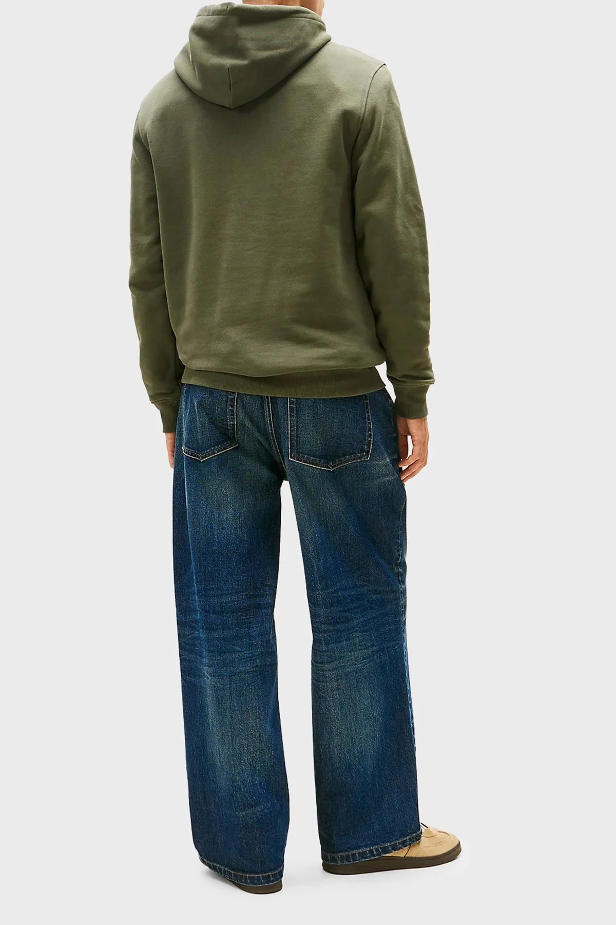 Tommy Jeans Logolu Pamuklu Regular Fit Kapüşonlu Erkek Sweat DM0DM20258 0H7 KOYU YEŞİL - 3