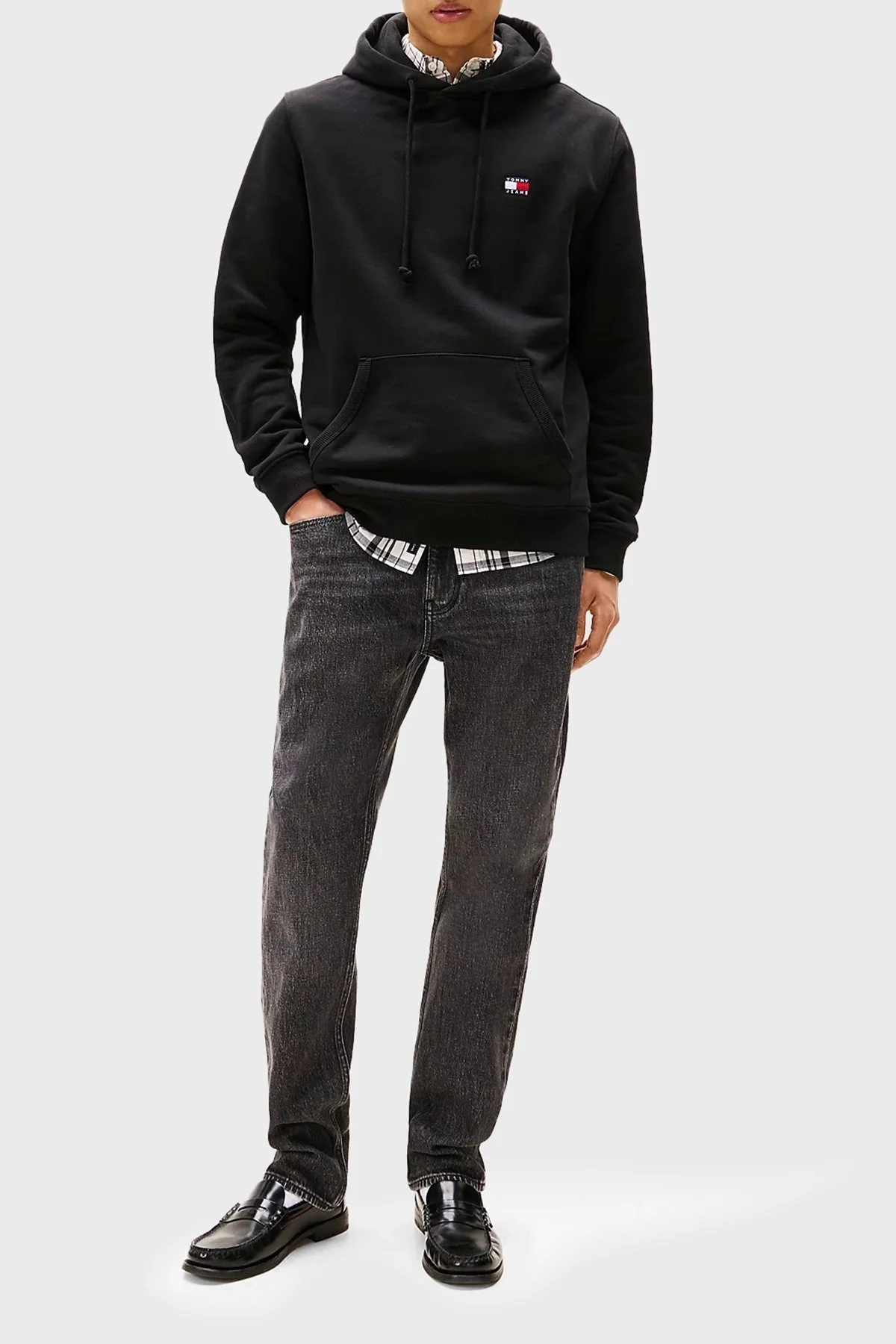 Tommy Jeans Logolu Pamuklu Regular Fit Kapüşonlu Erkek Sweat DM0DM20258 BDS SİYAH - 2