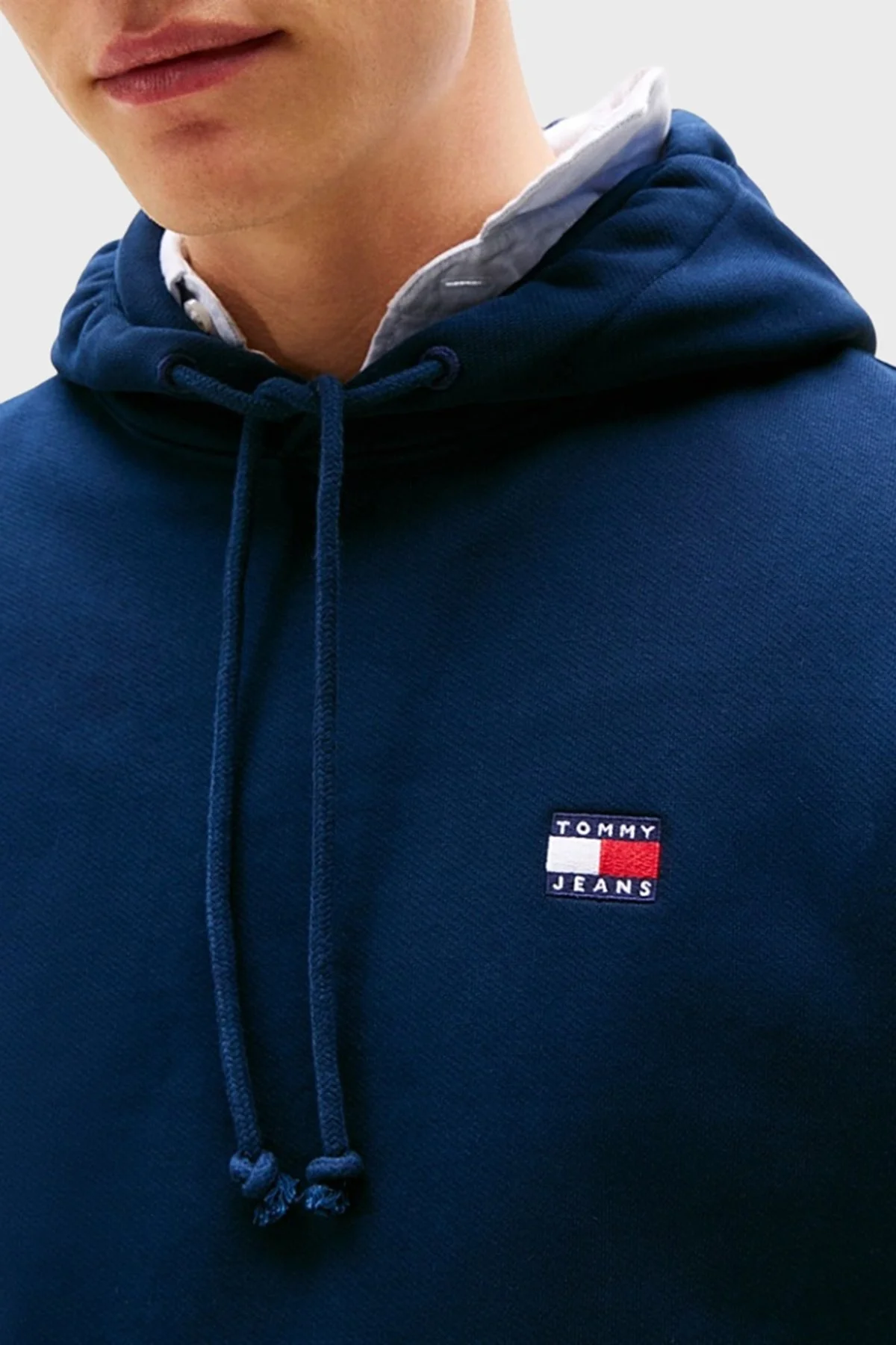 Tommy Jeans Logolu Pamuklu Regular Fit Kapüşonlu Erkek Sweat DM0DM20258 C1G LACİVERT - 3