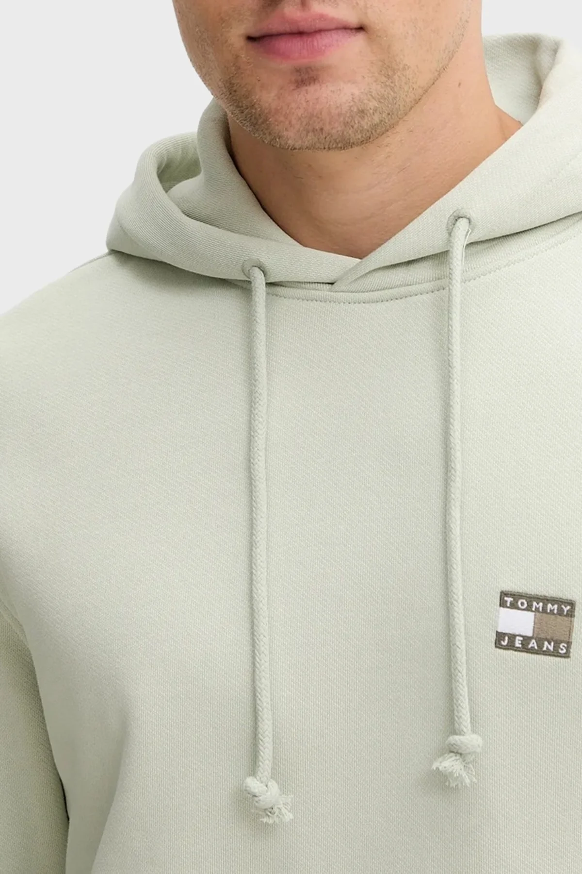 Tommy Jeans Logolu Pamuklu Regular Fit Kapüşonlu Erkek Sweat DM0DM20258 M1C YEŞİL - 3