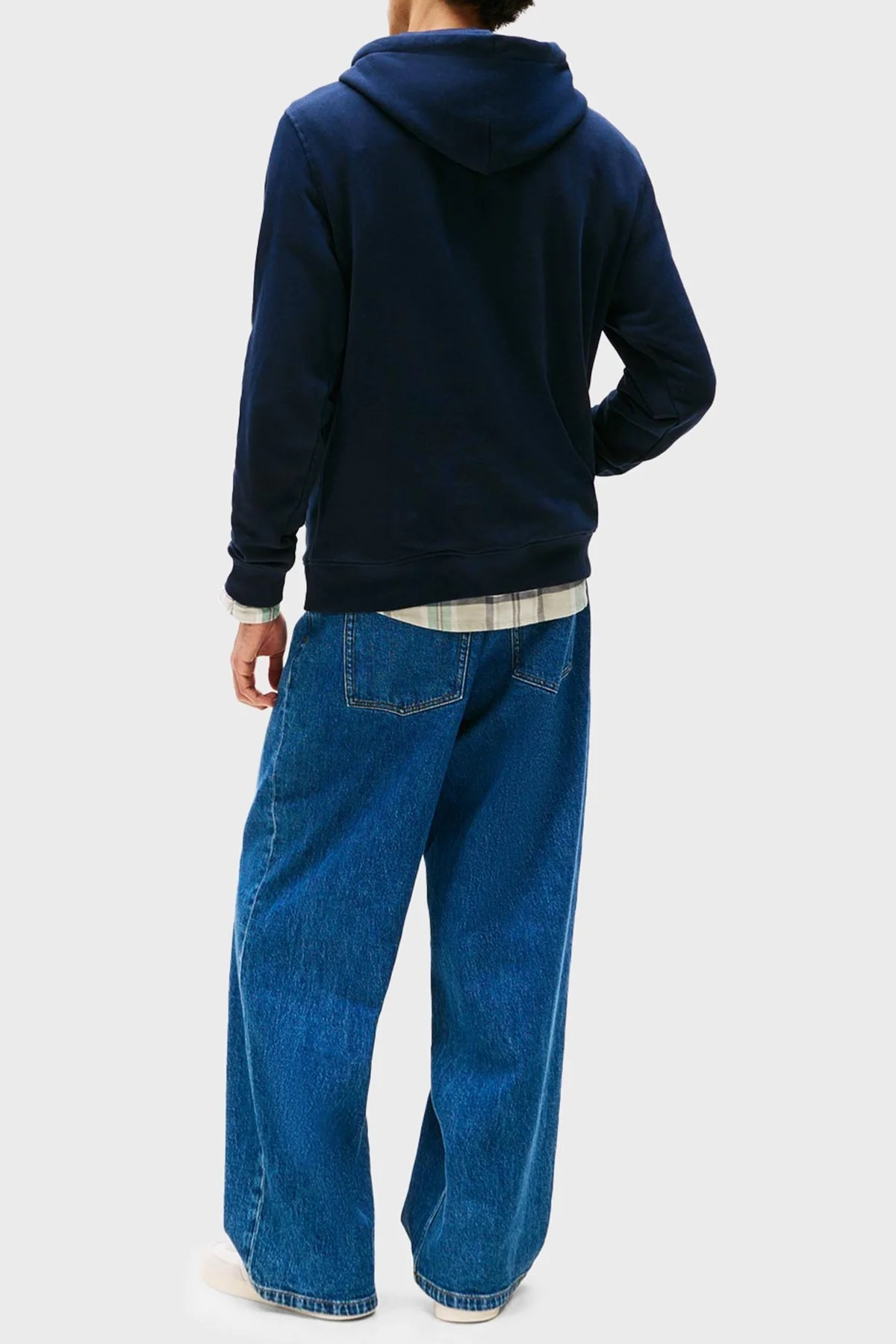 Tommy Jeans Logolu Pamuklu Regular Fit Kapüşonlu Polar Erkek Sweat DM0DM20746 0GY LACİVERT - 3