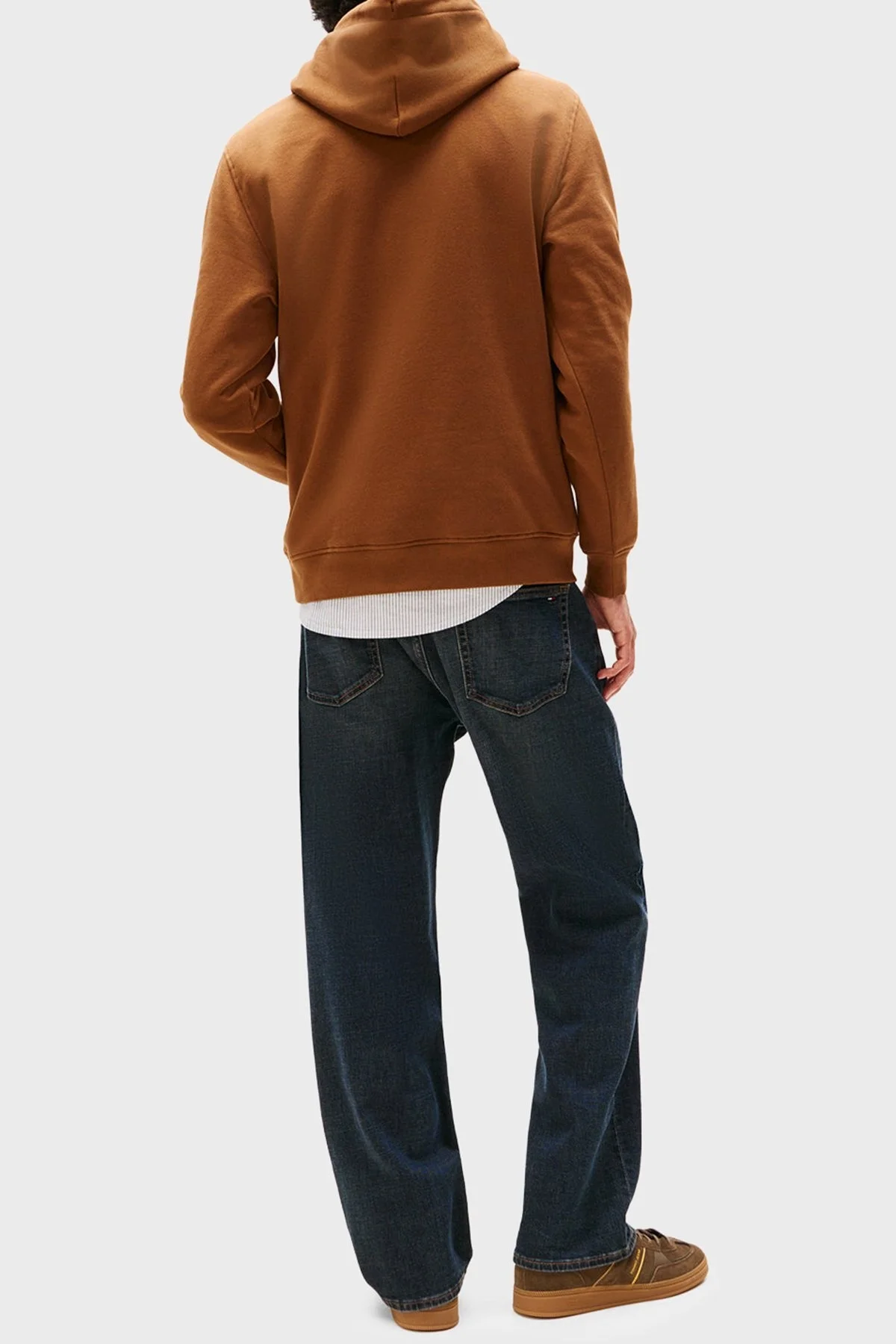 Tommy Jeans Logolu Pamuklu Regular Fit Kapüşonlu Polar Erkek Sweat DM0DM20746 GVP KAHVE - 3