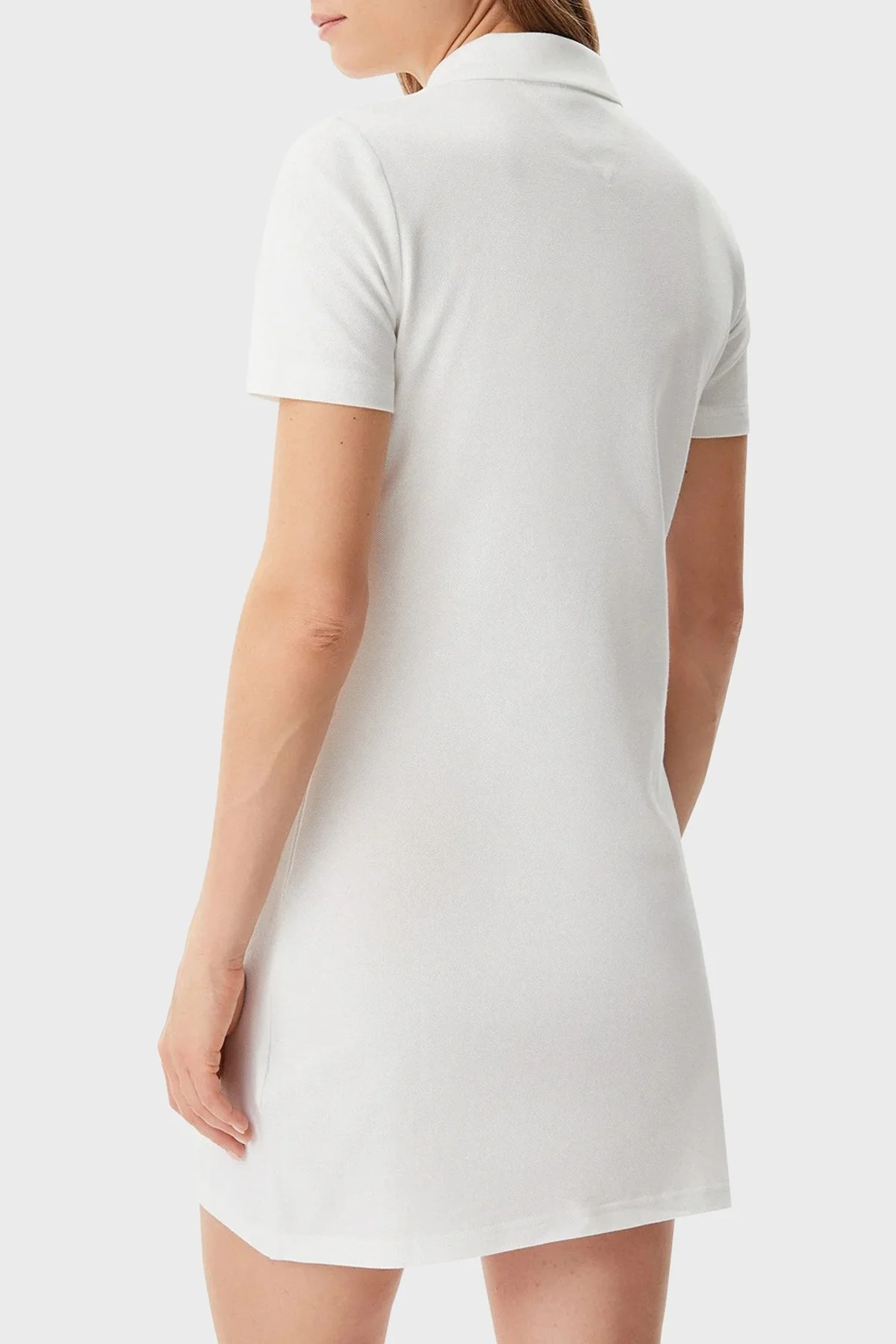 Tommy Jeans Logolu Pamuklu Regular Fit Polo Yaka Mini Boy Bayan Elbise DW0DW20302 YBL BEYAZ - 8