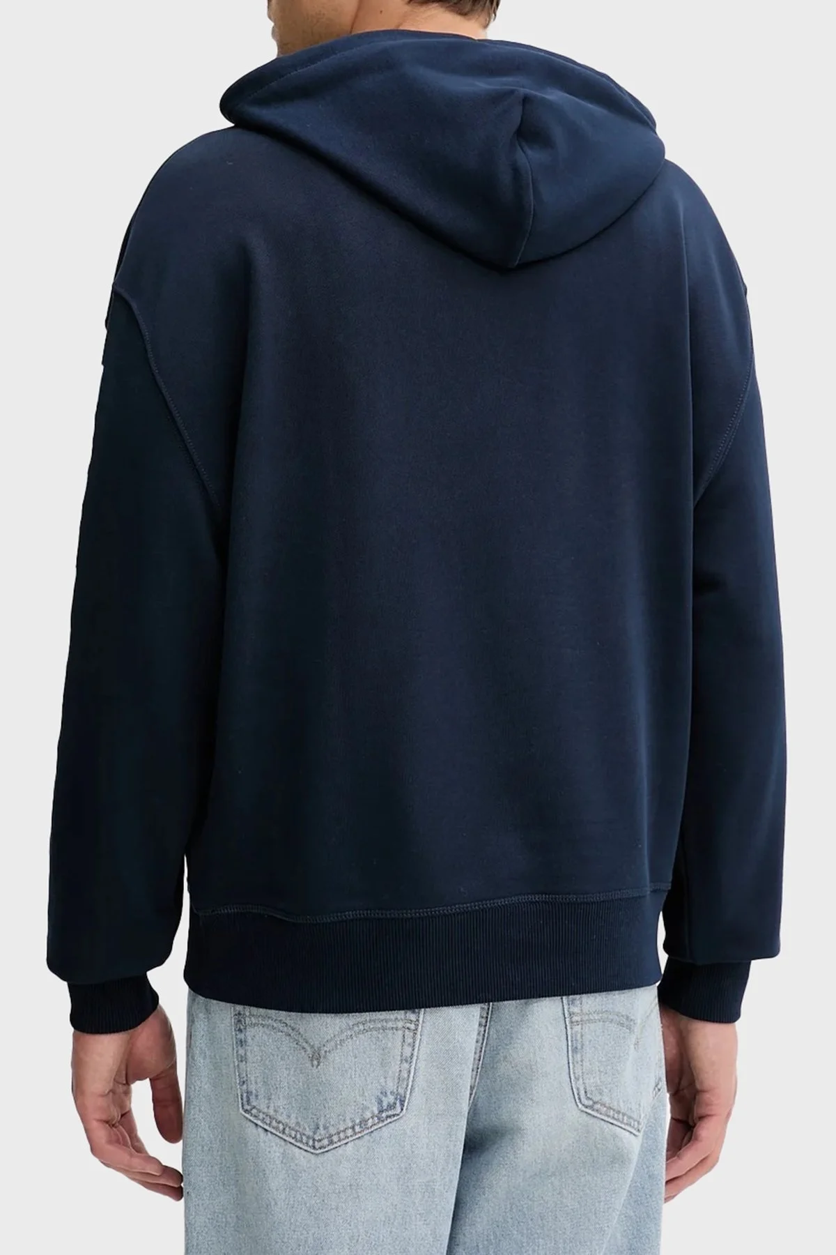 Tommy Jeans Logolu Pamuklu Relaxed Fit Kapüşonlu Kanguru Cepli Erkek Sweat DM0DM21834 C1G LACİVERT - 2