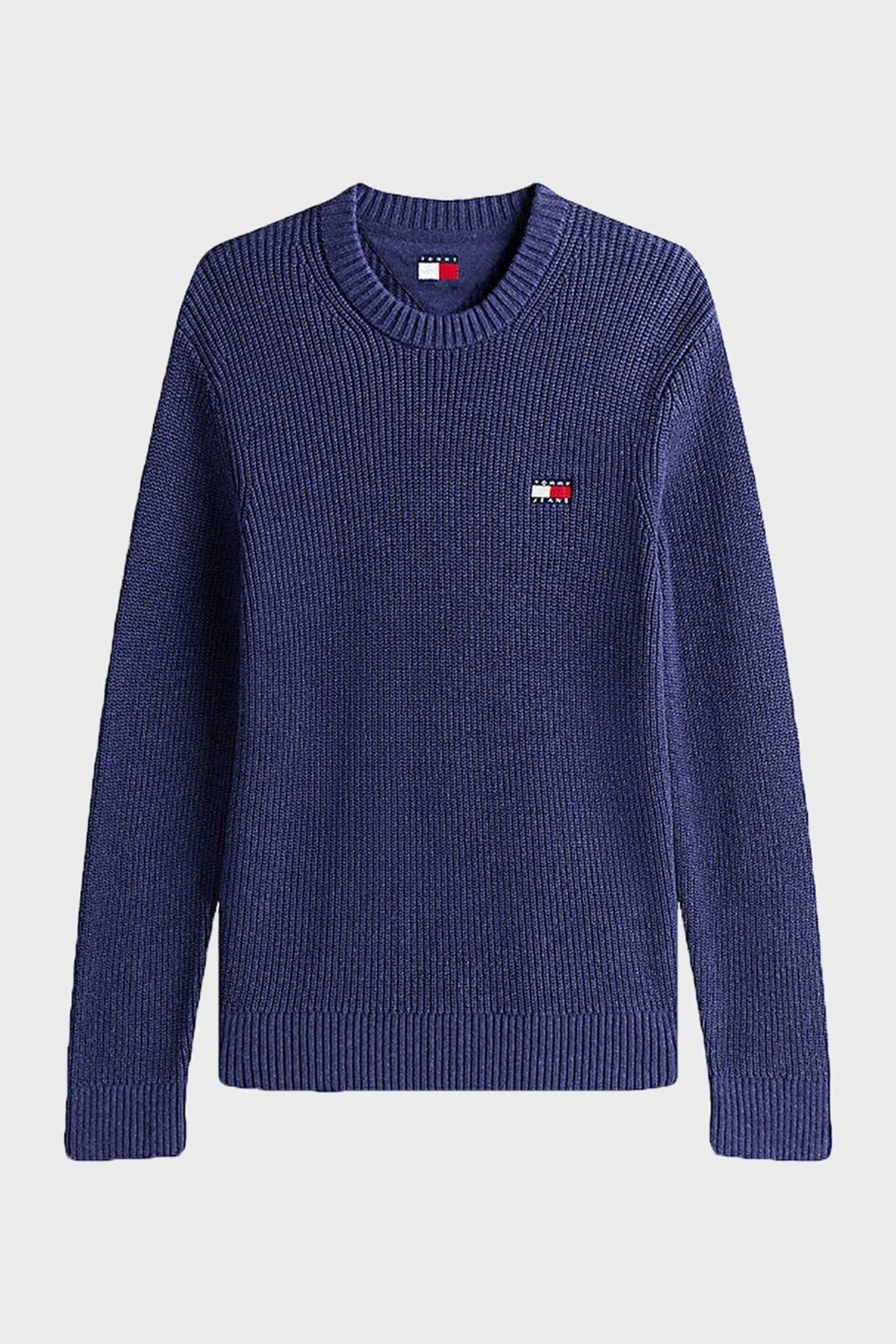 Tommy Jeans Logolu Pamuklu Slim Fit Bisiklet Yaka Örgü Erkek Kazak DM0DM21652 DSE LACİVERT - 5