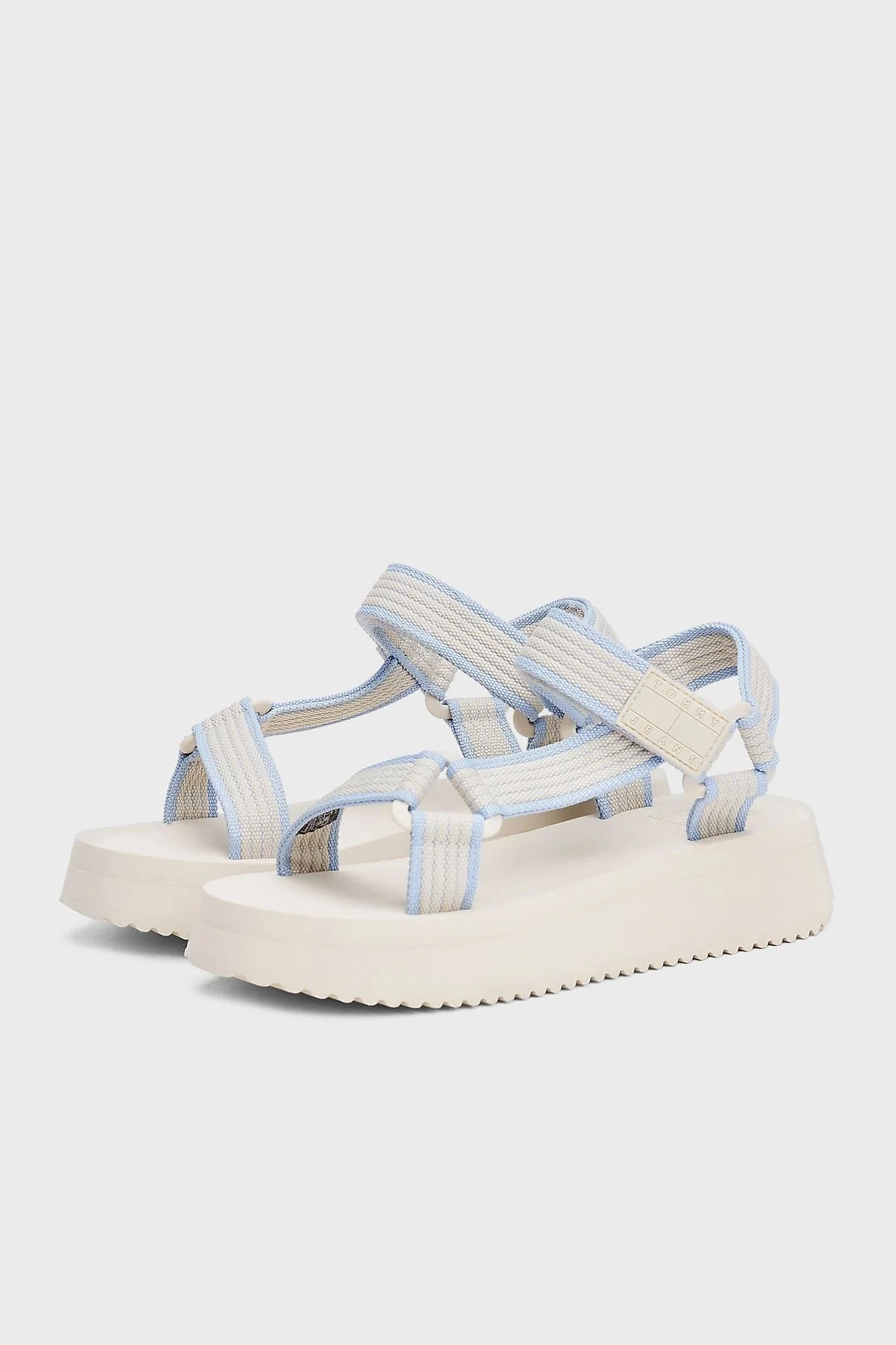 Tommy Jeans Logolu Platform Taban Cirtlı Bayan Sandalet EN0EN02747 ACG BEJ - 4