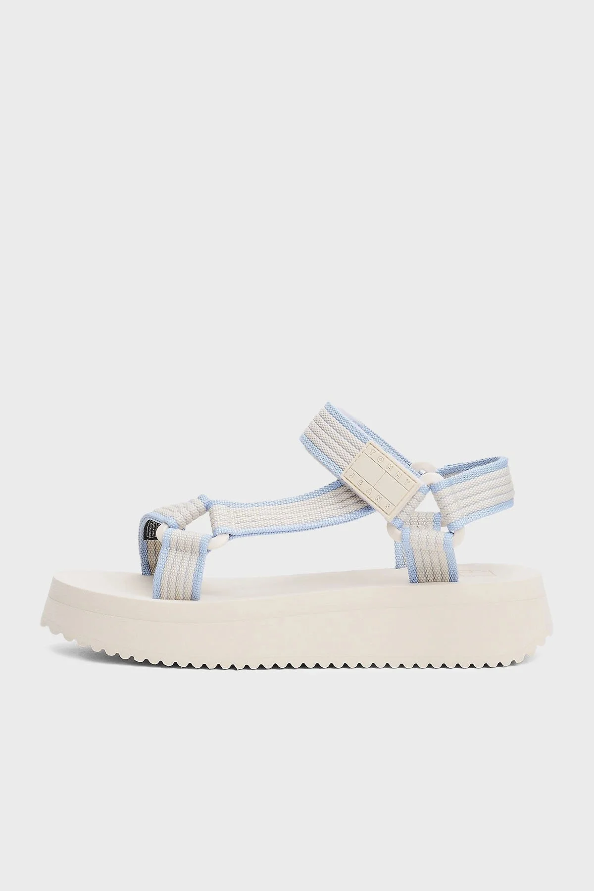 Tommy Jeans Logolu Platform Taban Cirtlı Kadın Sandalet EN0EN02747 ACG BEJ - 3