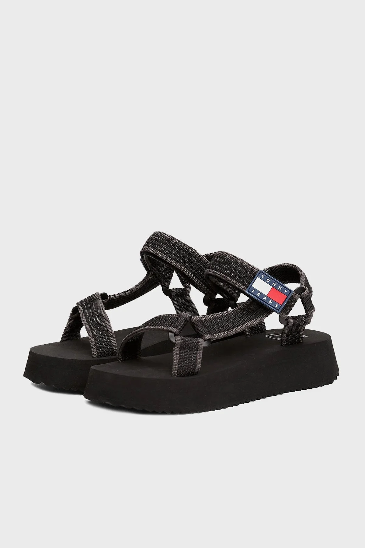 Tommy Jeans Logolu Platform Taban Cirtlı Bayan Sandalet EN0EN02747 BDS SİYAH - 4
