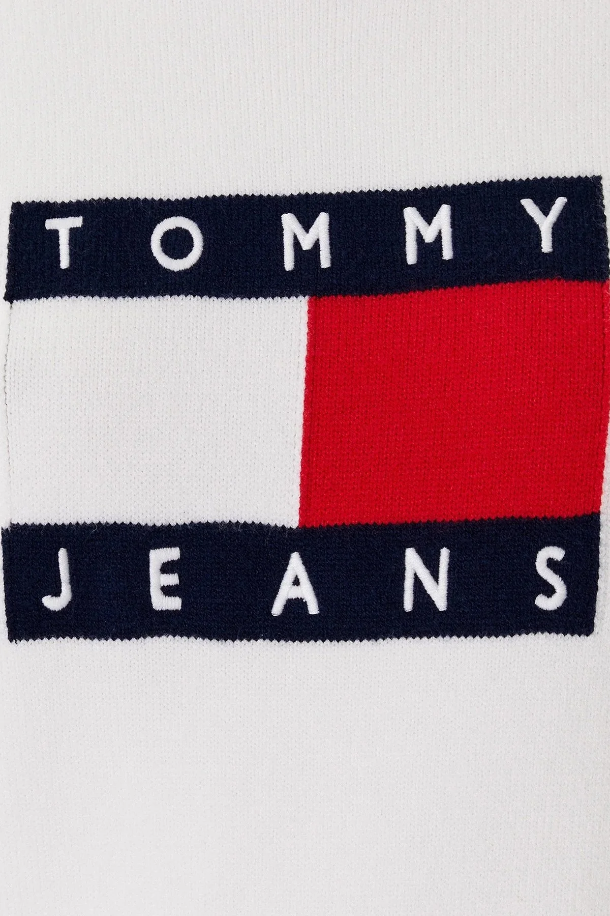Tommy Jeans Logolu Regular Fit Bisiklet Yaka Bayan Kazak DW0DW20970 YBL BEYAZ - 4