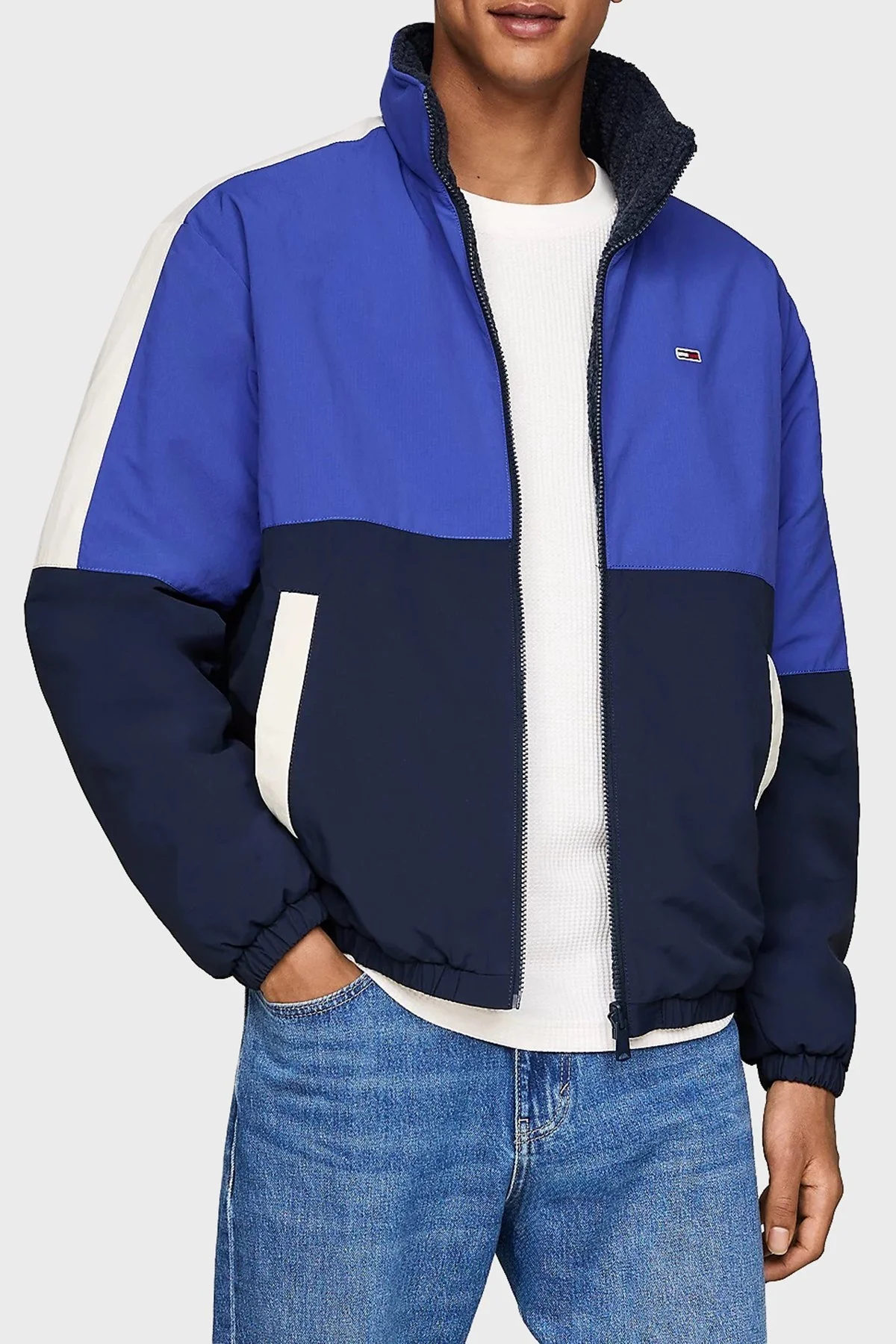 Tommy Jeans Logolu Regular Fit Çift Taraflı Polarlı Erkek Ceket DM0DM20462 C8T SAKS - 1