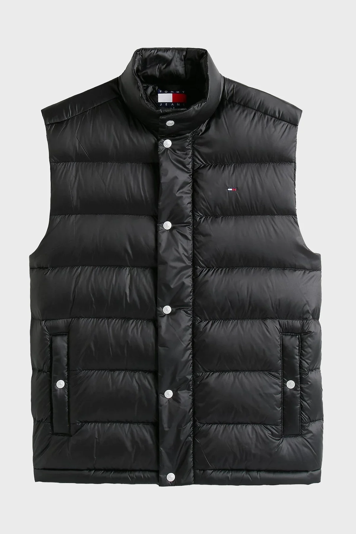 Tommy Jeans Logolu Regular Fit Dik Yaka Kapitoneli Erkek Yelek DM0DM21777 BDS SİYAH - 5