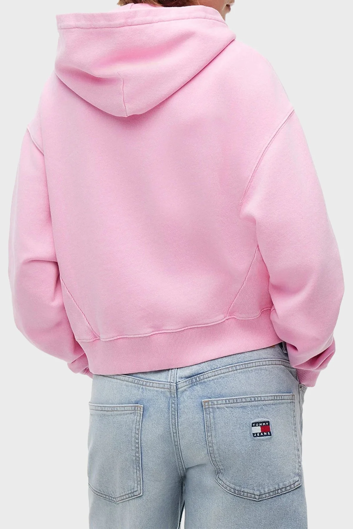 Tommy Jeans Logolu Regular Fit Kapüşonlu Kadın Sweat DW0DW22906 TOU Pembe - 3