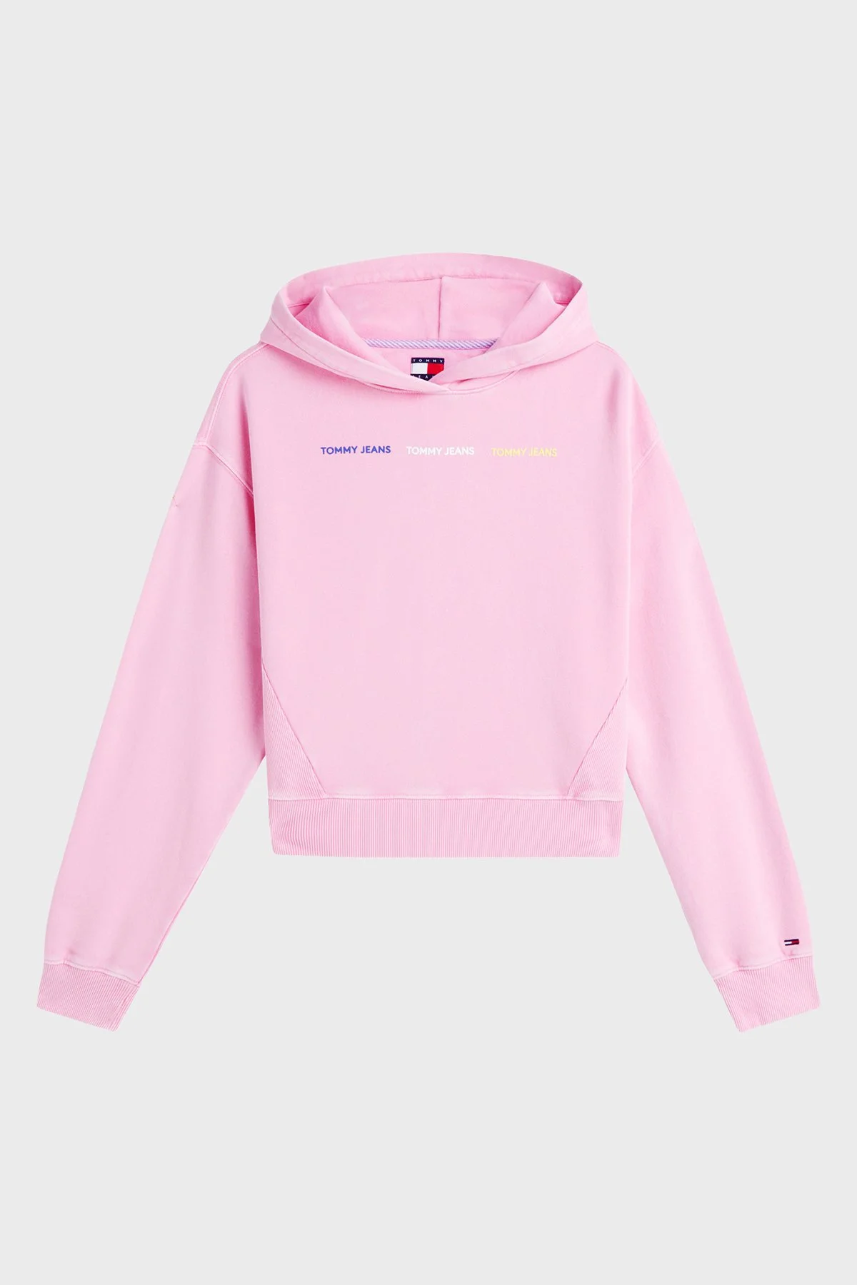 Tommy Jeans Logolu Regular Fit Kapüşonlu Kadın Sweat DW0DW22906 TOU Pembe - 5