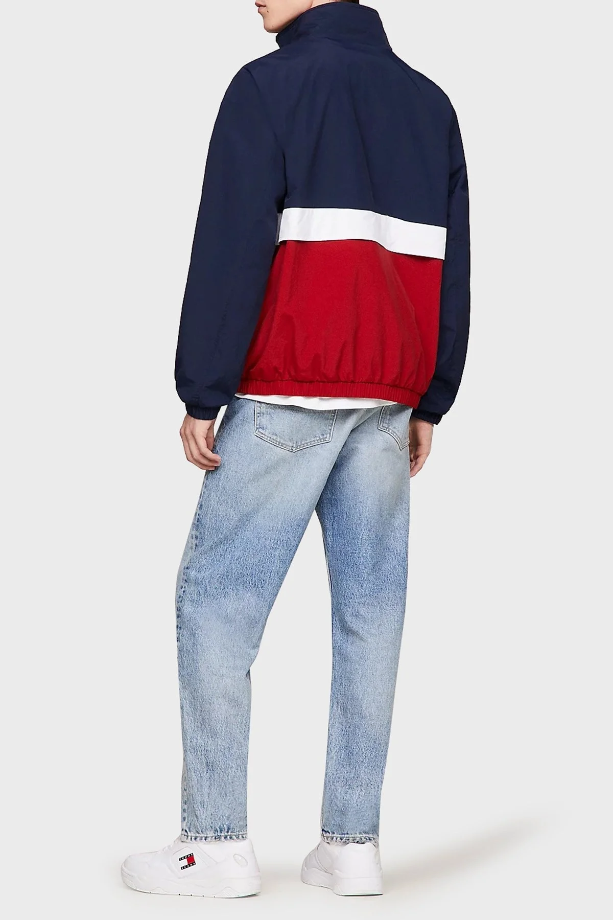 Tommy Jeans Logolu Renk Bloklu Dik Yaka Relaxed Fit Hafif İnce Erkek Mont DM0DM17887 C1G LACİVERT-KIRMIZI - 4