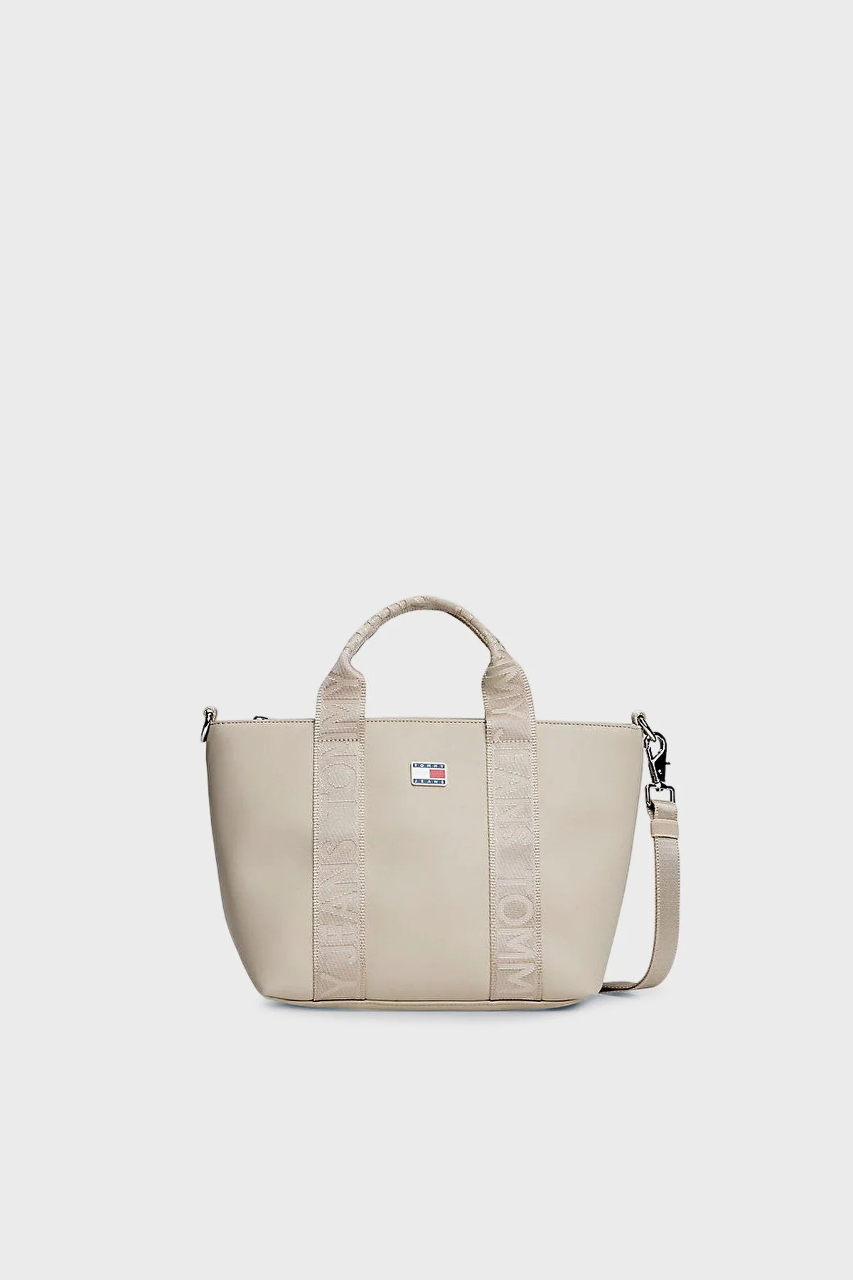 Tommy Jeans Logolu Sabit Askılı ve Ayarlanabilir Askılı Bayan Çanta AW0AW18063 ABY BEJ - 1