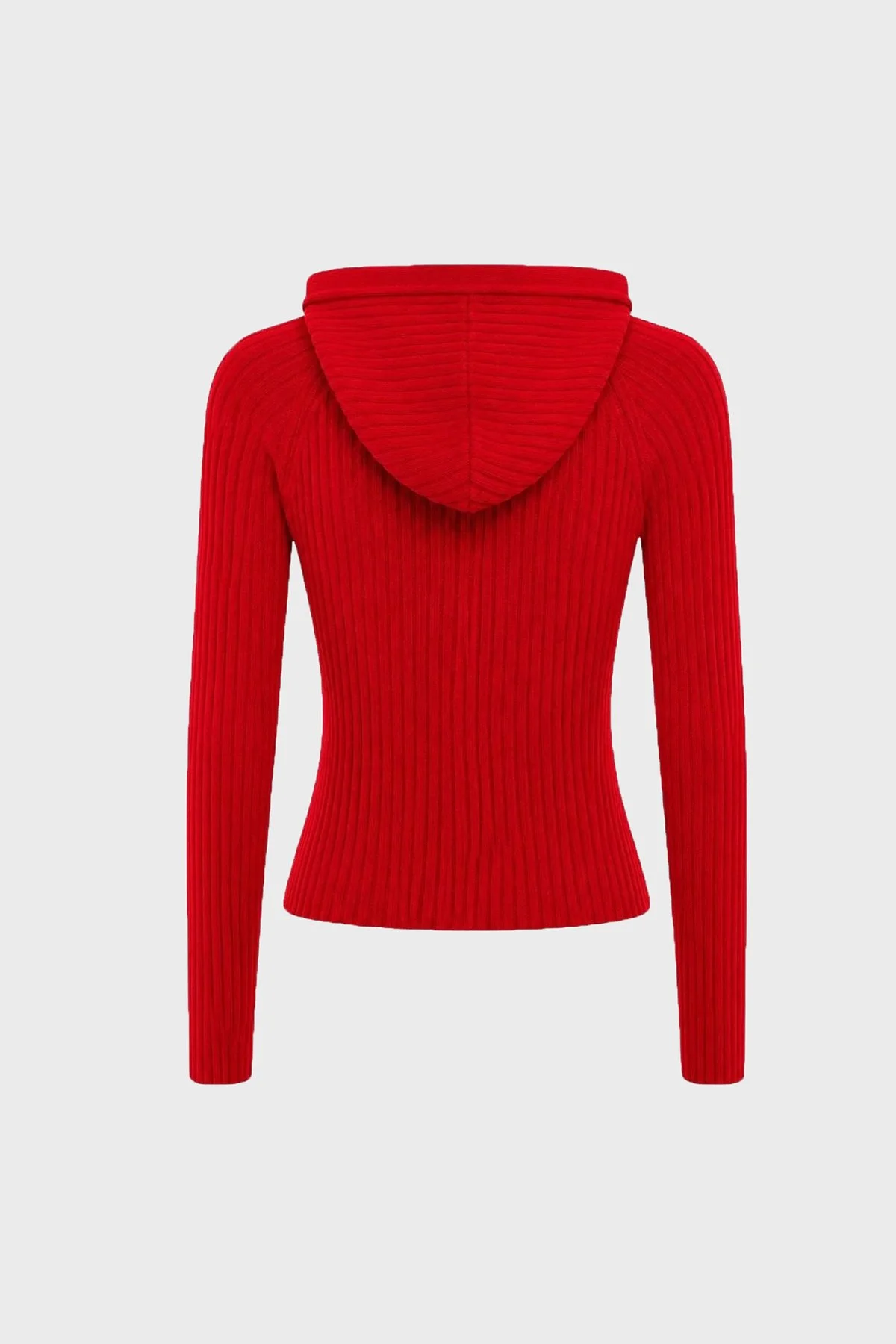 Tommy Jeans Logolu Slim Fit Kapüşonlu Ribana Örgülü Crop Sweat Kadın Kazak DW0DW20974 XK9 Kırmızı - 2