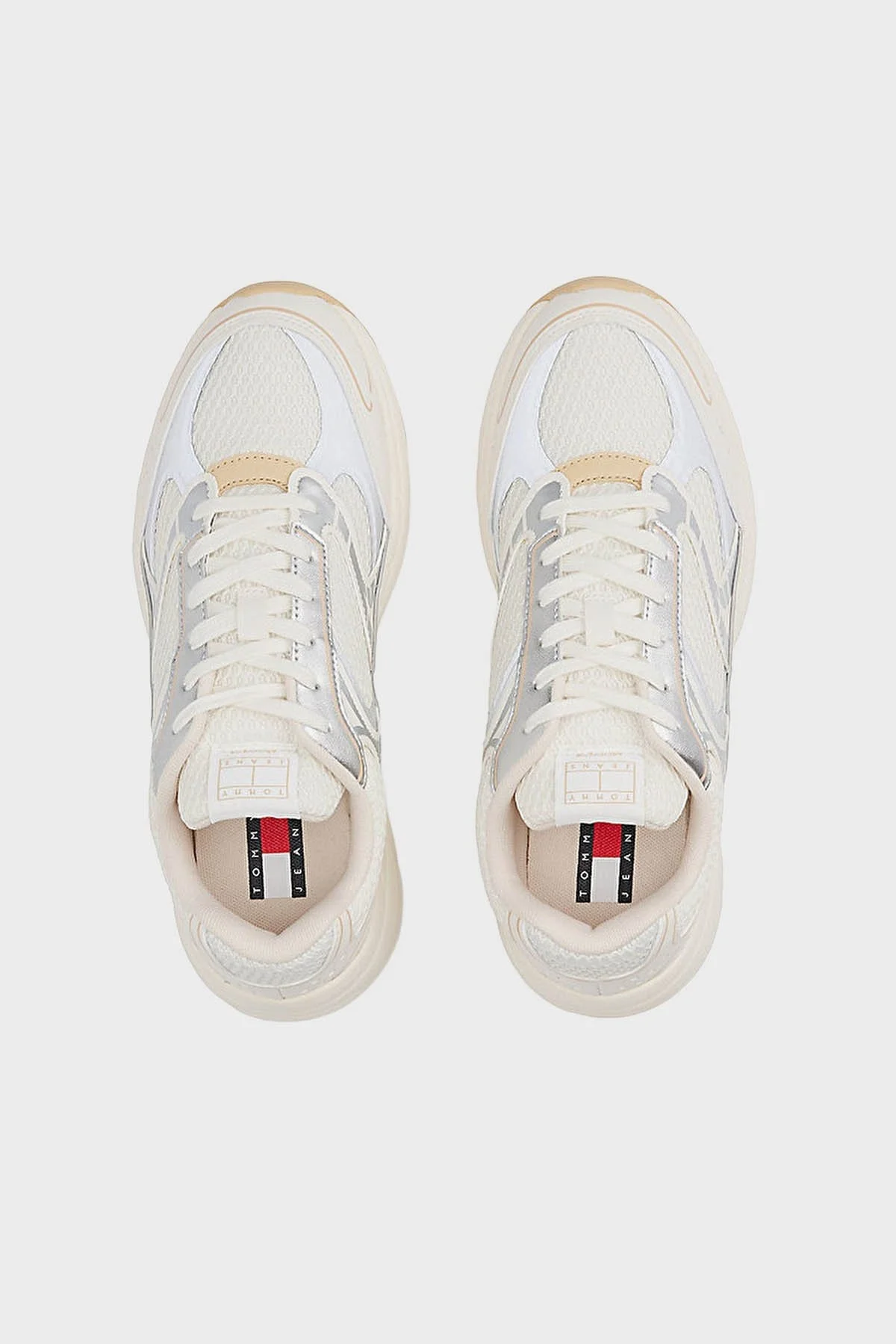 Tommy Jeans Logolu Sneaker Bayan Ayakkabı EN0EN02809 02Z BEYAZ-GRİ - 10