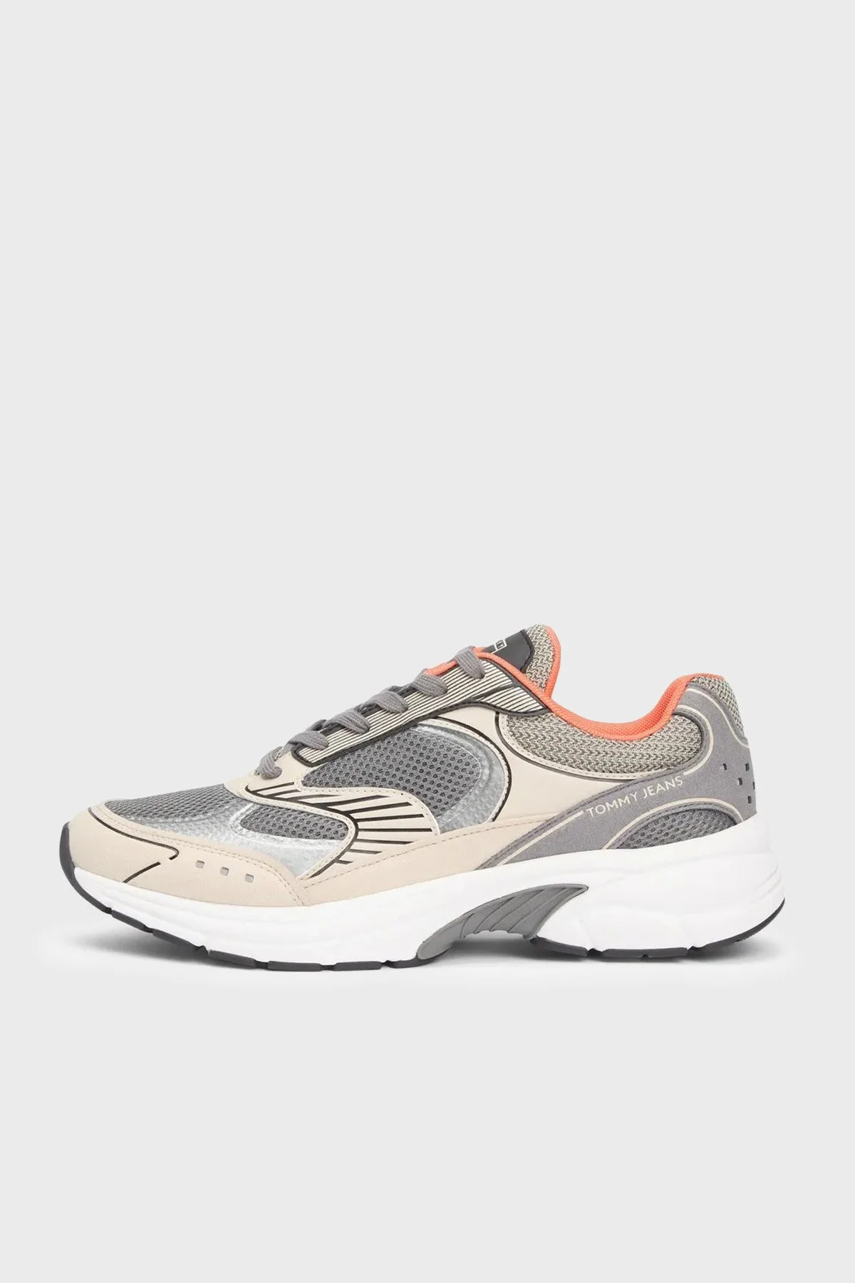 Tommy Jeans Logolu Sneaker Erkek Ayakkabı EM0EM01665 0GG GRİ-BEJ - 1