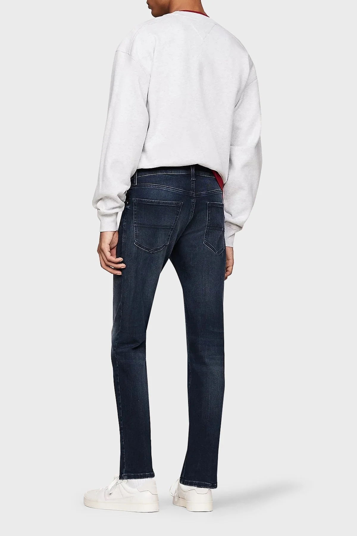 Tommy Jeans Logolu Streç Pamuklu Slim Fit Düz Paça Jeans Erkek Kot Pantolon DM0DM20386 1BK LACİVERT - 8