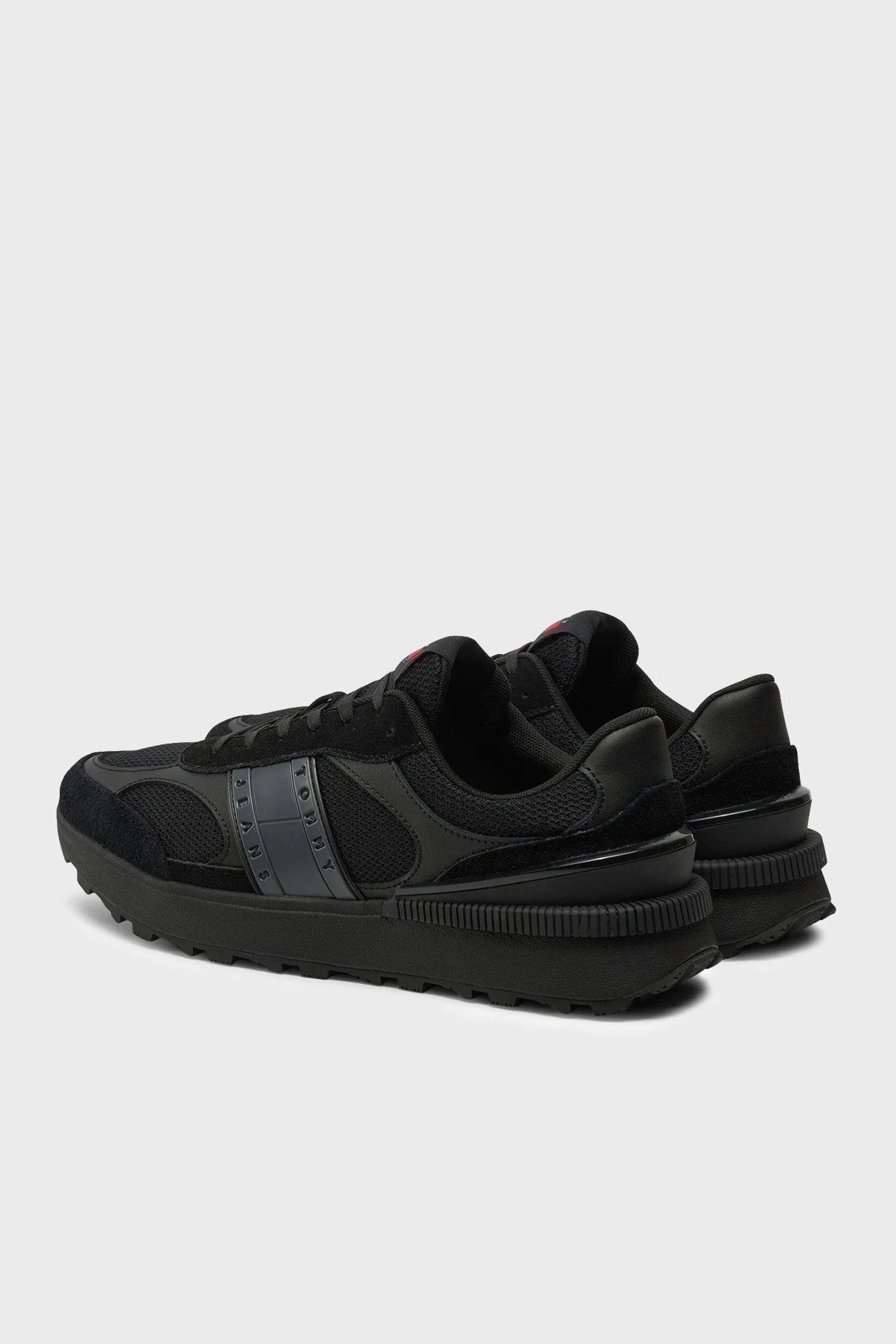 Tommy Jeans Logolu Süet Detaylı Kalın Tırtıklı Taban Sneaker Erkek Ayakkabı EM0EM01537 BDS SİYAH - 8