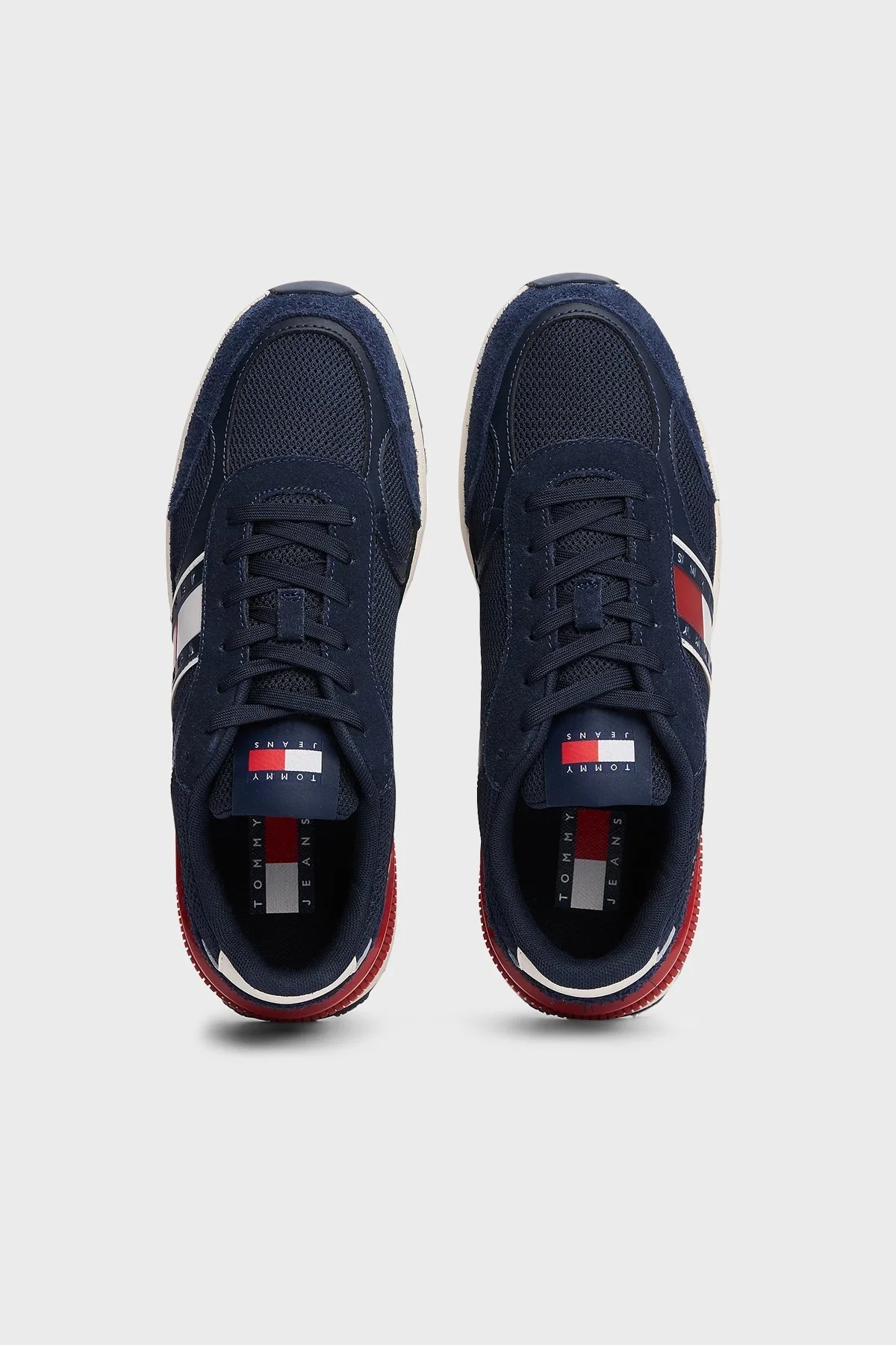 Tommy Jeans Logolu Süet Detaylı Kalın Tırtıklı Taban Sneaker Erkek Ayakkabı EM0EM01537 C1G LACİVERT - 4