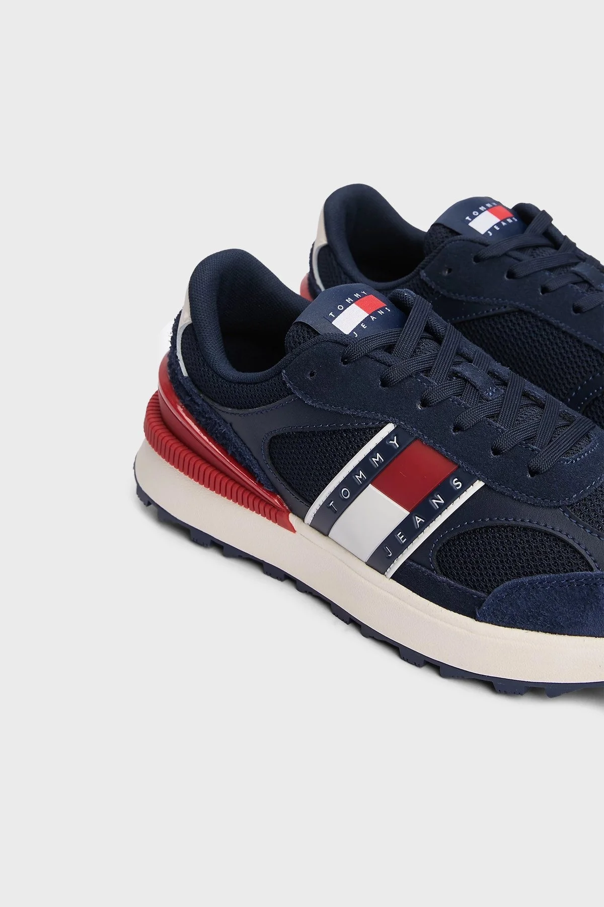 Tommy Jeans Logolu Süet Detaylı Kalın Tırtıklı Taban Sneaker Erkek Ayakkabı EM0EM01537 C1G LACİVERT - 5