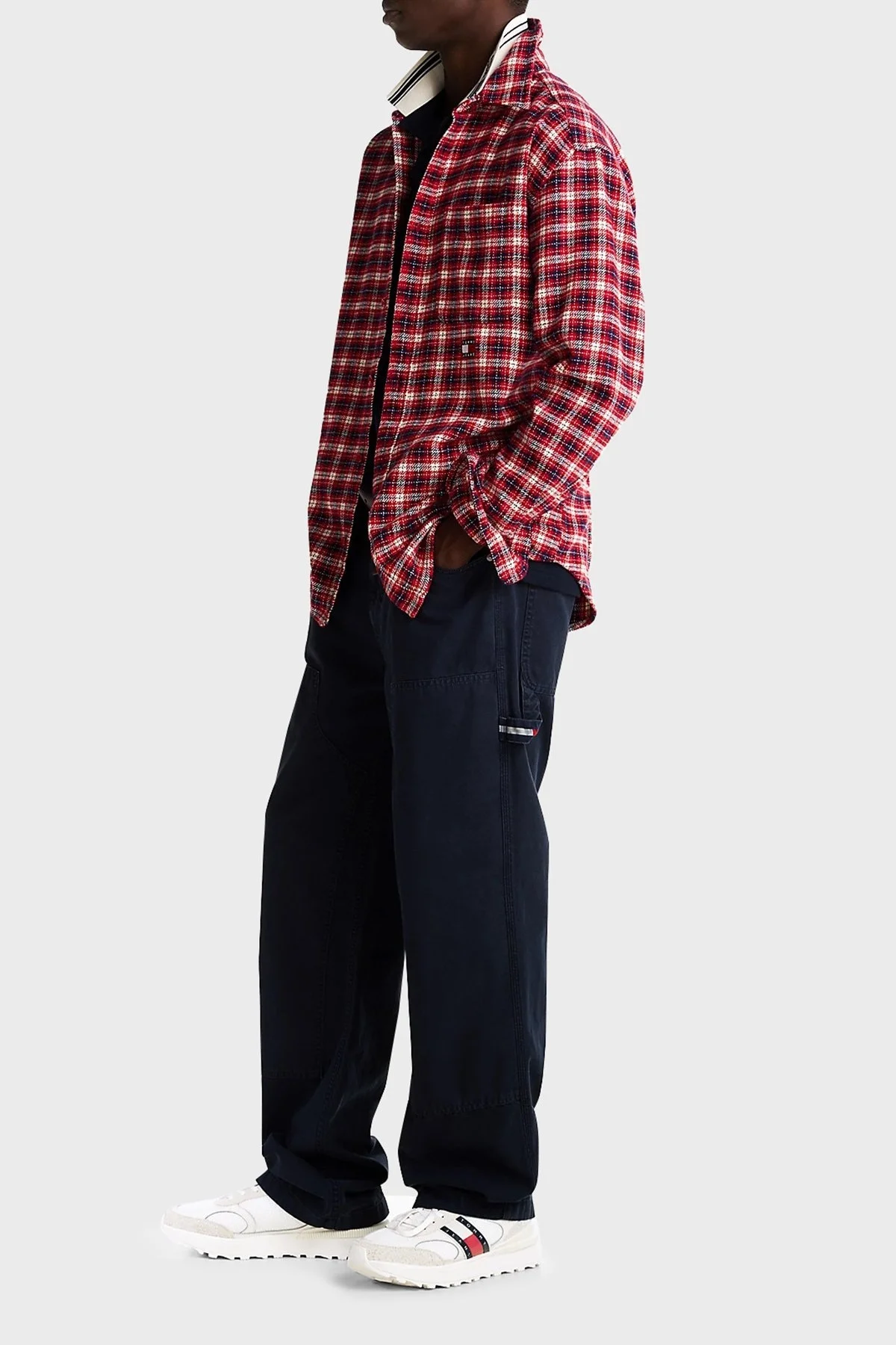 Tommy Jeans Logolu Süet Detaylı Kalın Tırtıklı Taban Sneaker Erkek Ayakkabı EM0EM01537 YBL BEYAZ - 2