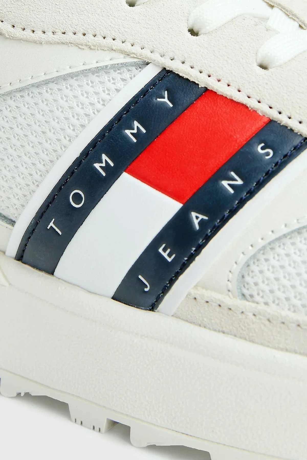Tommy Jeans Logolu Süet Detaylı Kalın Tırtıklı Taban Sneaker Erkek Ayakkabı EM0EM01537 YBL BEYAZ - 6