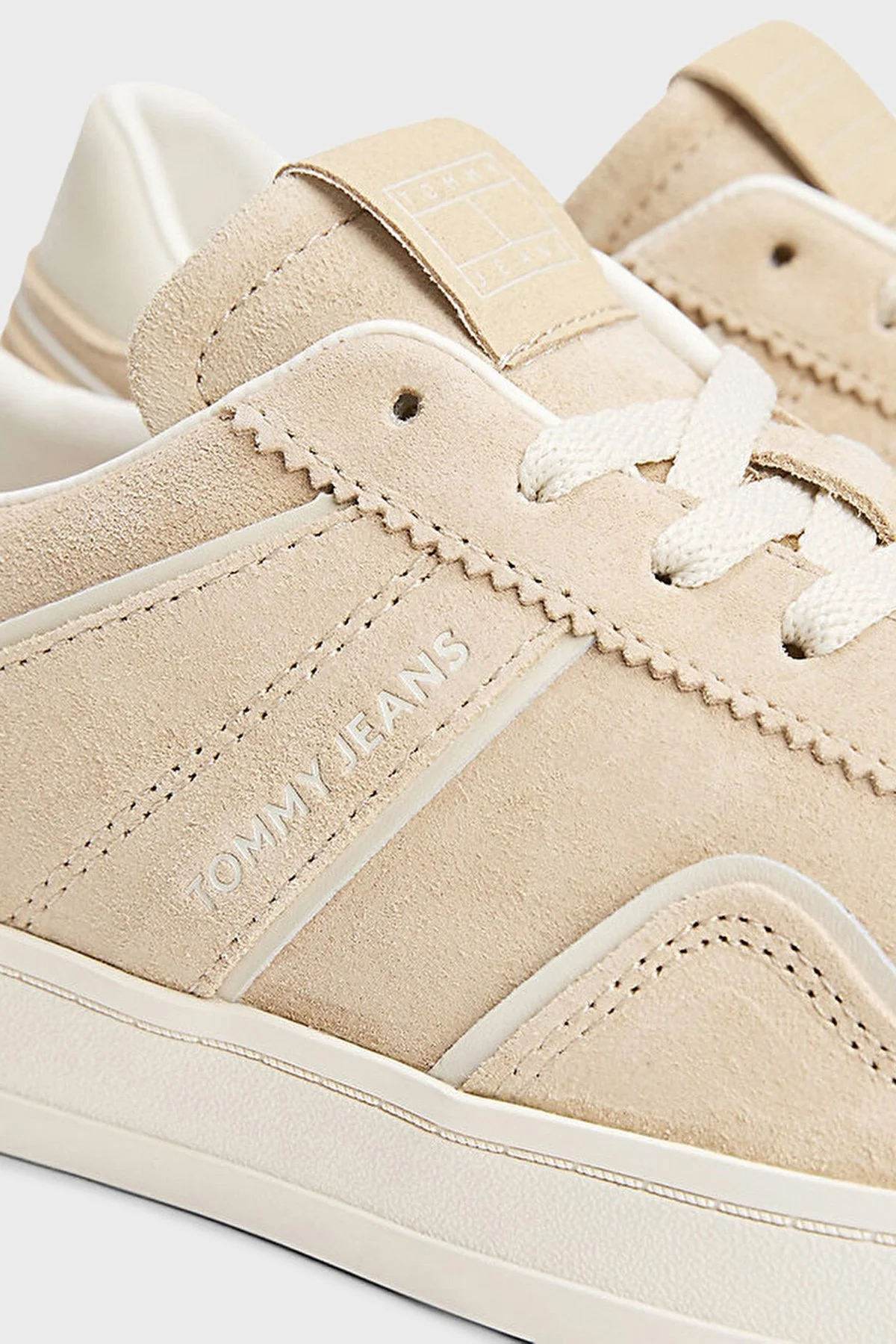 Tommy Jeans Logolu Süet Sneaker Kadın Ayakkabı EN0EN02806 AB9 BEJ - 4