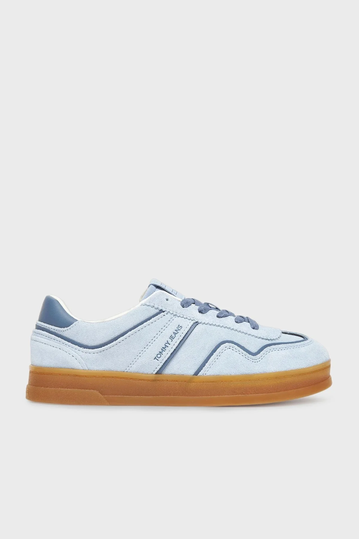 Tommy Jeans Logolu Süet Sneaker Bayan Ayakkabı EN0EN02806 DBS AÇIK MAVİ - 1