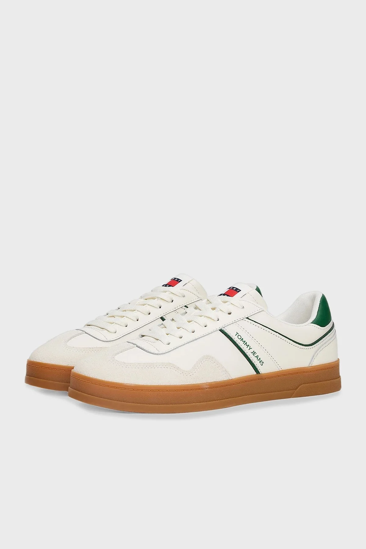 Tommy Jeans Logolu Süet Sneaker Erkek Ayakkabı EM0EM01571 YBI BEYAZ - 3