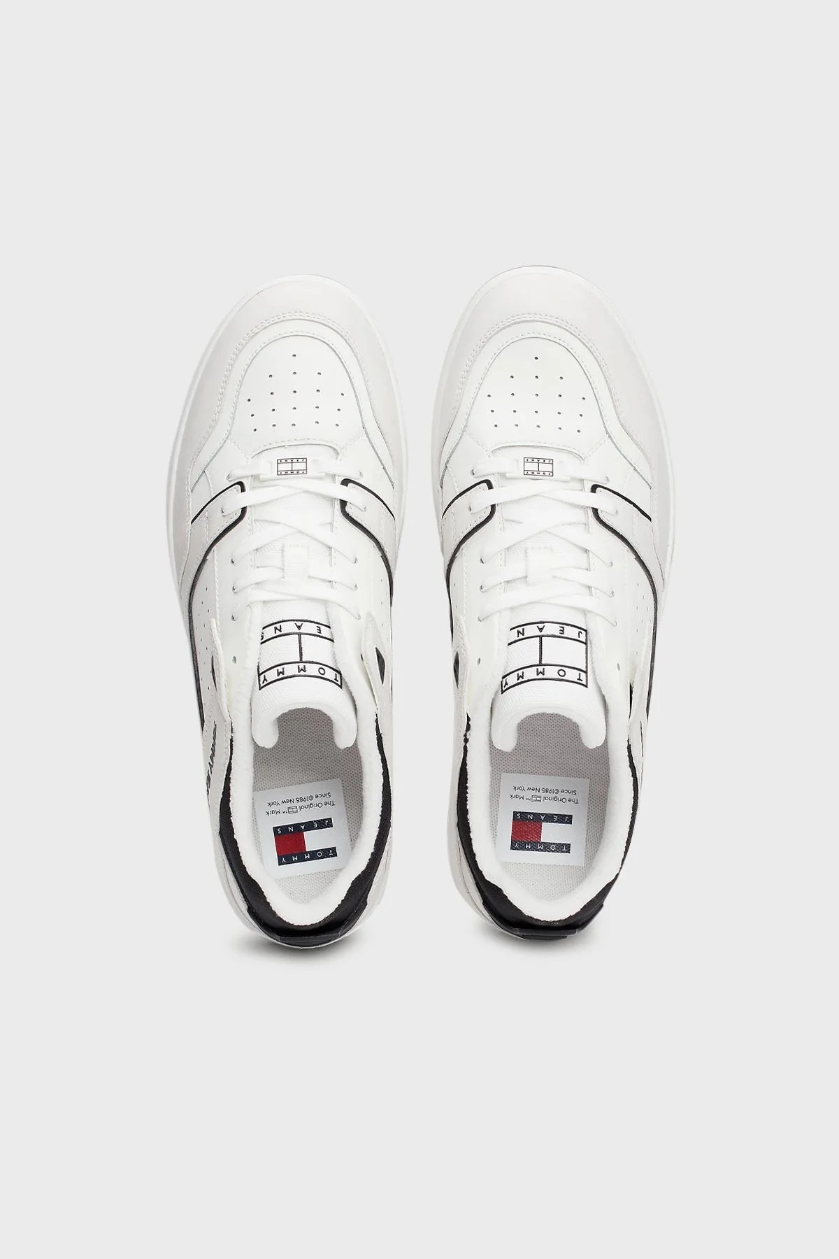 Tommy Jeans Logolu Tırtıklı Kalın Taban Deri Karışımlı Sneaker Erkek Ayakkabı EM0EM01464 YBL BEYAZ - 5